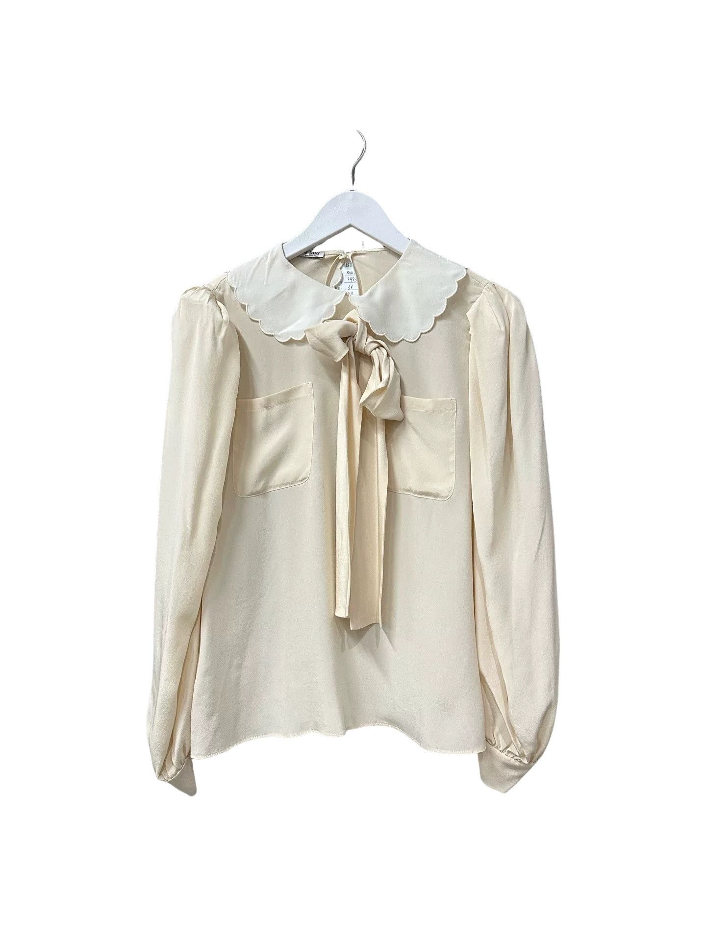 Miu Miu Miu Miu Peter Pan Collar Bow Blouse Size 36 Size XS / US 0-2 / IT 36-38 - 1 Thumbnail