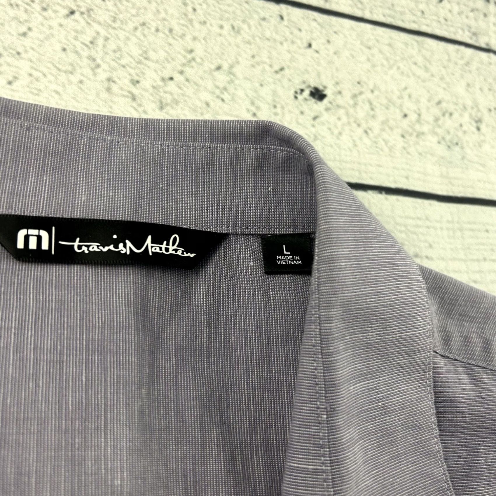 TravisMathew Travis Mathew Short Sleeve Button-Up Shirt Men's L Purple Size US L / EU 52-54 / 3 - 2 Thumbnail
