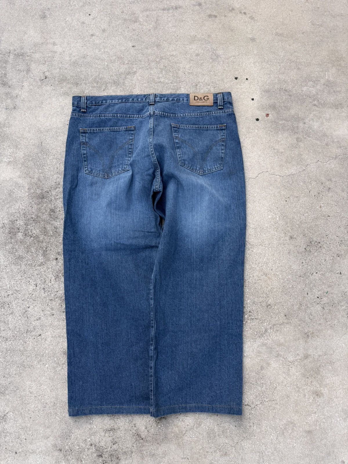 Vintage Dolce & Gabbana dark blue denim wide leg cropped fit