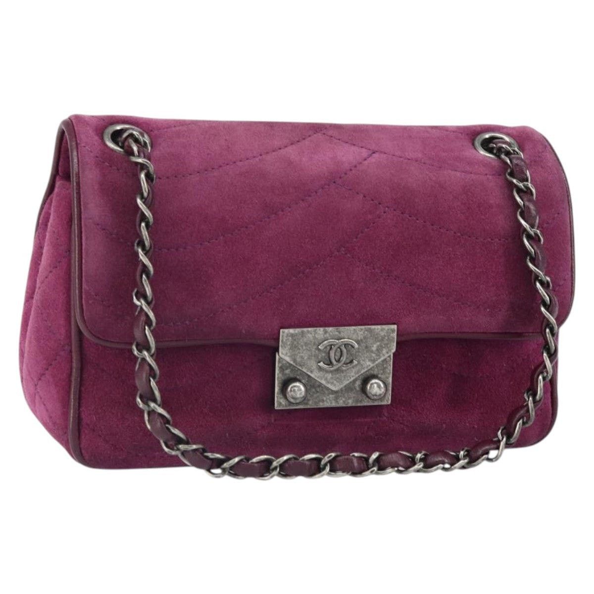 Chanel Chanel Chain Shoulder Bag Suede Purple CC Size ONE SIZE - 1 Thumbnail
