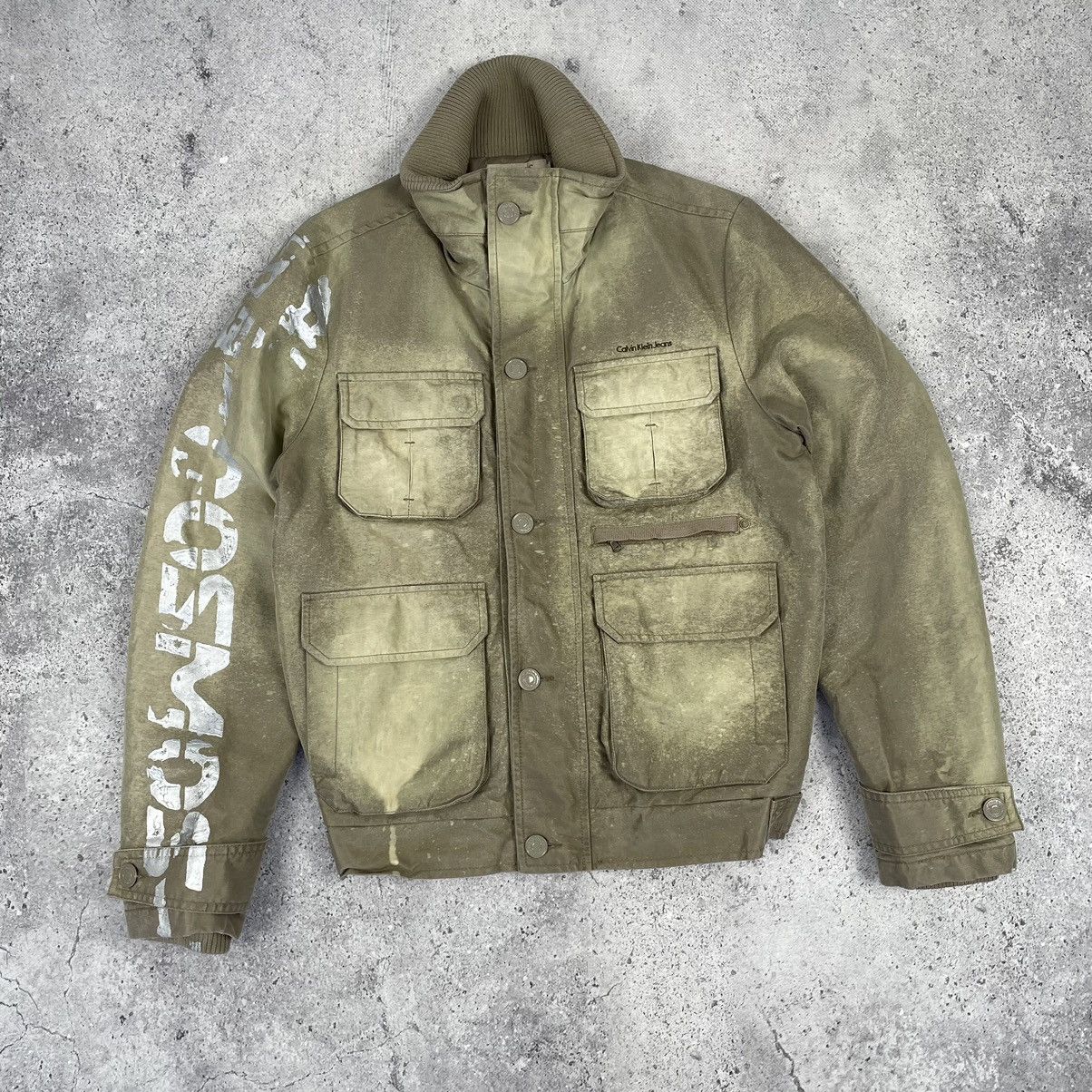 Calvin Klein × Vintage Vintage Calvin Klein KHAKIS 00s Multi Pocket Jacket Size US M / EU 48-50 / 2 - 2 Thumbnail