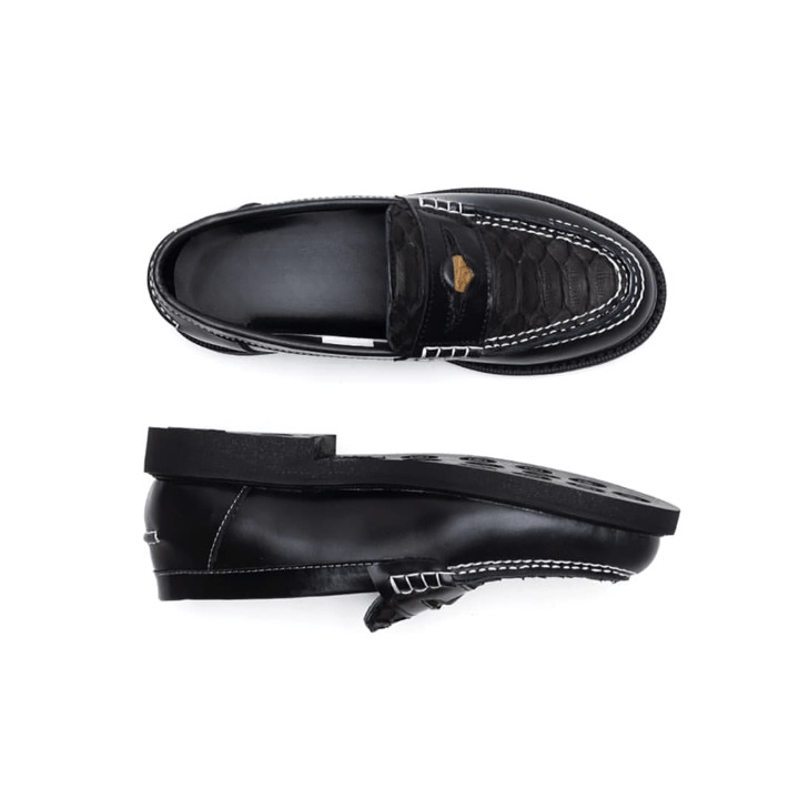 Simple Shoes Mens Combi Croco Loafer Black Size US 10 / EU 43 - 3 Thumbnail