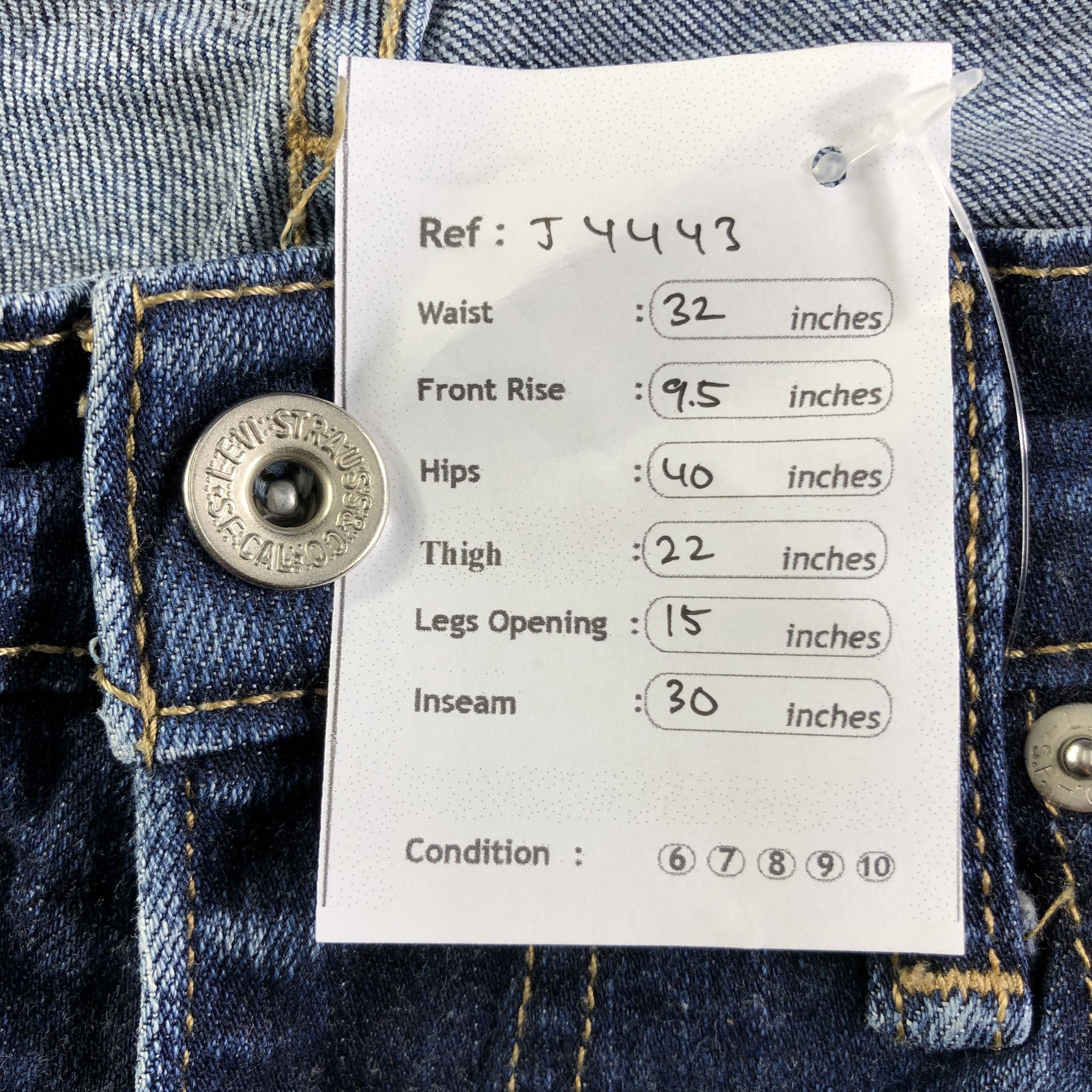 Levi's Vintage Blue Wash Levis 514 Jeans-J4443 Size US 32 / EU 48 - 12 Thumbnail