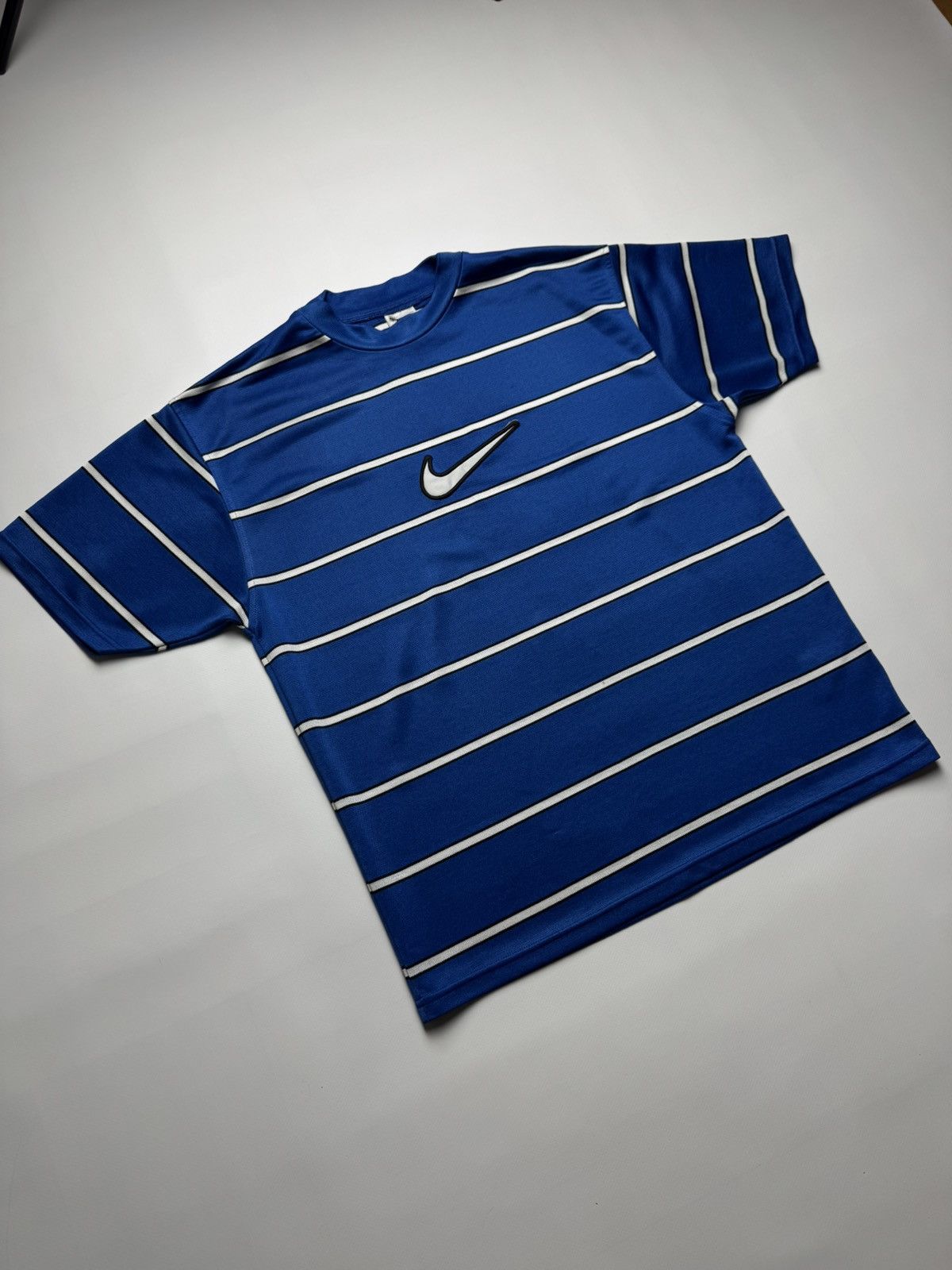 Nike Vintage 90s Nike Striped Centered Swoosh Tee Size US M / EU 48-50 / 2 - 2 Thumbnail