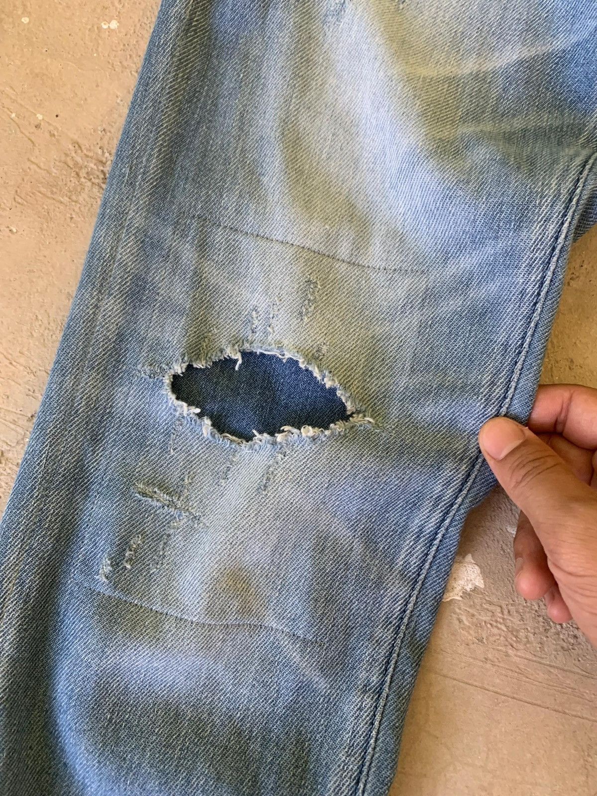 Edwin Edwin Jersey Repaired Knee Distressed Denim Size US 30 / EU 46 - 5 Thumbnail