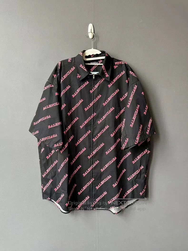 Balenciaga Balenciaga Bullet Screen Zip Short-Sleeve Shirt. Size US XXL / EU 58 / 5 - 1 Thumbnail