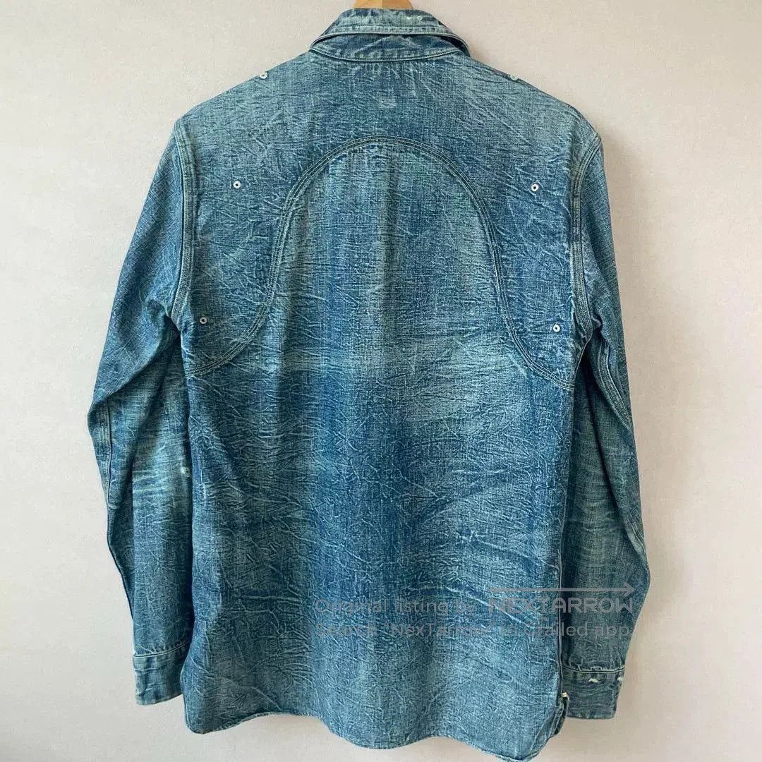 RRL Ralph Lauren RRL 2006 Heavy Distressed Denim Shirt. Size US XS / EU 42 / 0 - 2 Thumbnail