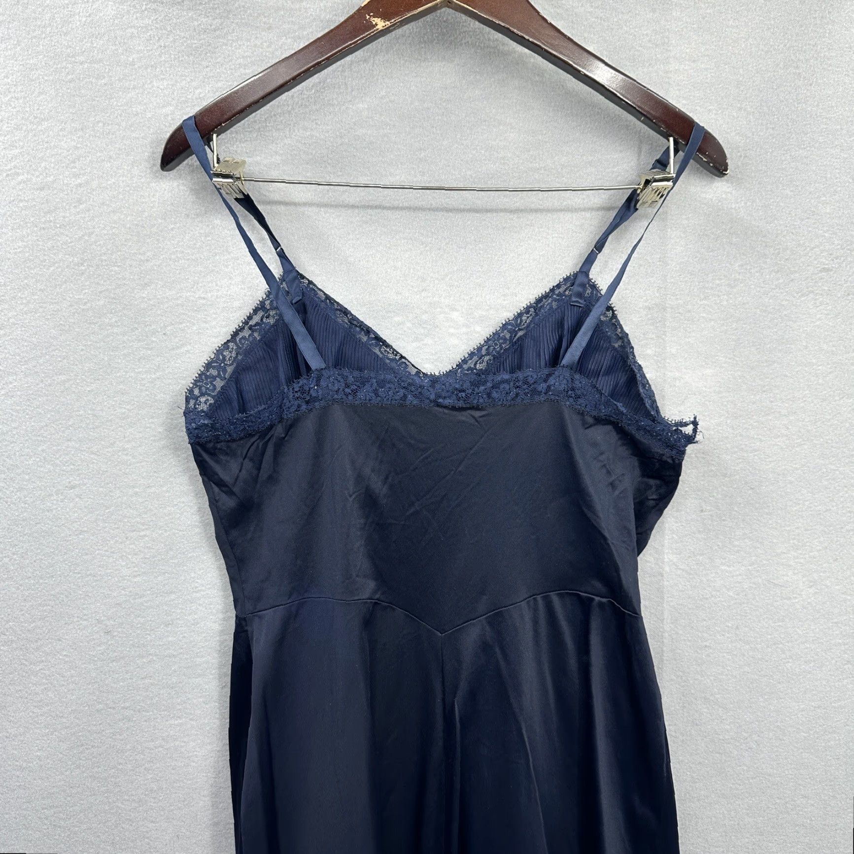 Vintage VINTAGE Vanity Fair Full Slip Nylon Floral Lace Chiffon 1960s Blue Women’s Medium Size ONE SIZE - 3 Thumbnail