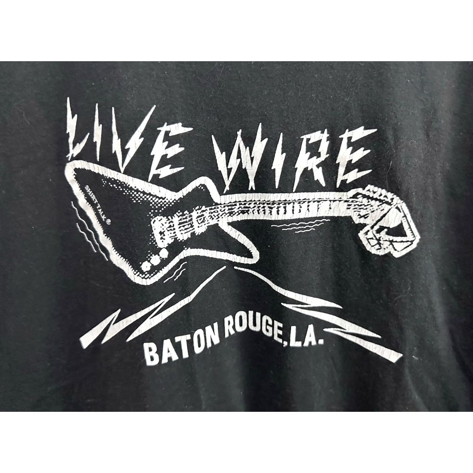 Vintage VTG 80s Live Wire Baton Rouge LA Screen Stars T-Shirt Black Size L Men Music Shirt Adults Size US L / EU 52-54 / 3 - 4 Thumbnail