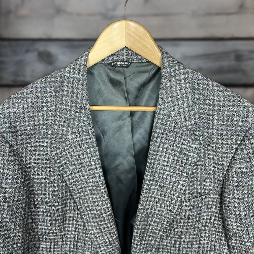 VINTAGE Dayton Hudson USA Made Sport Coat Mens 44R Multicolor Textured 100% Silk