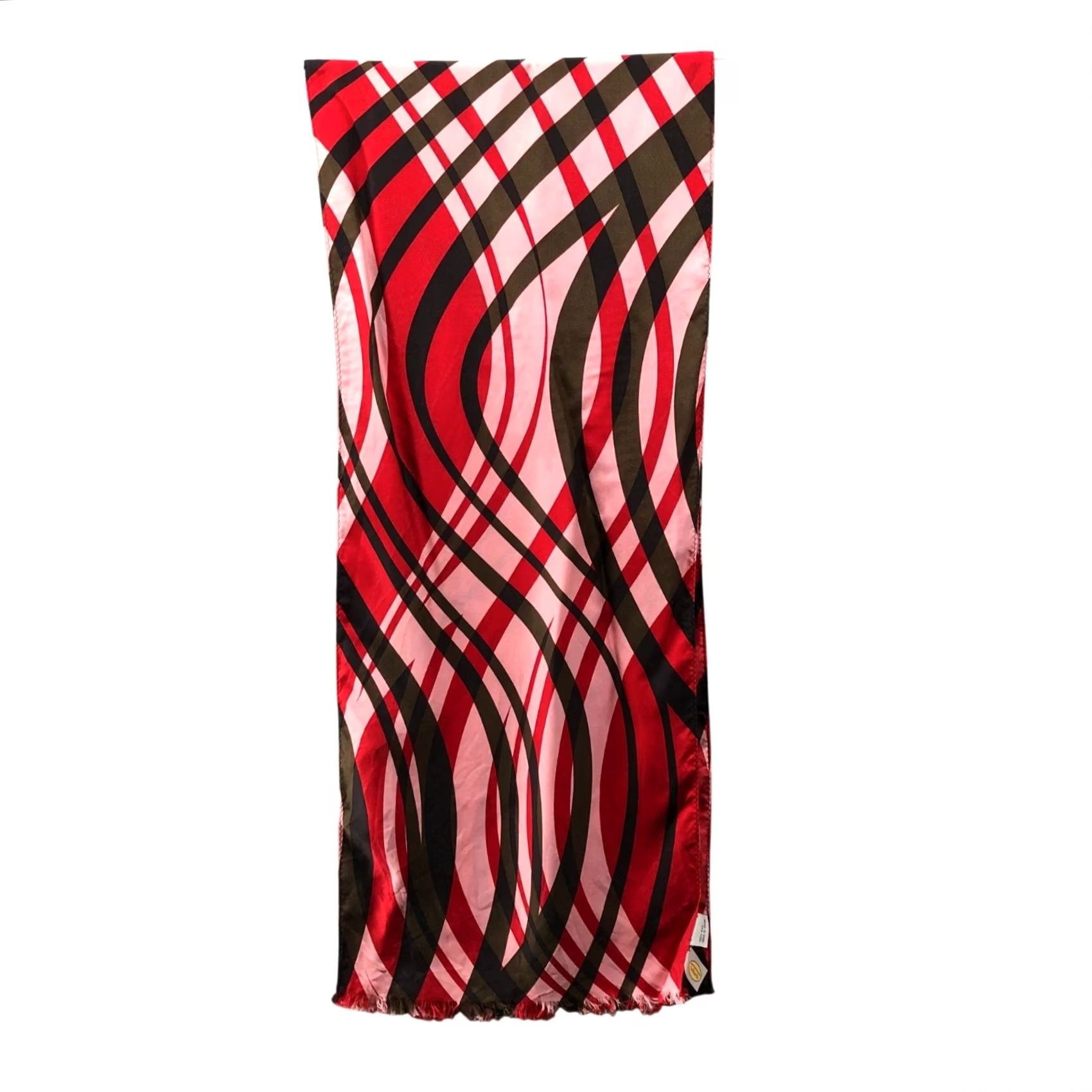Talbots VINTAGE Talbots Scarf Womens 100% Silk Pink Red Wave Print Rectangle Shawl Silk Scarf Bohemian Floral Department Women Mens? Size ONE SIZE - 2 Thumbnail