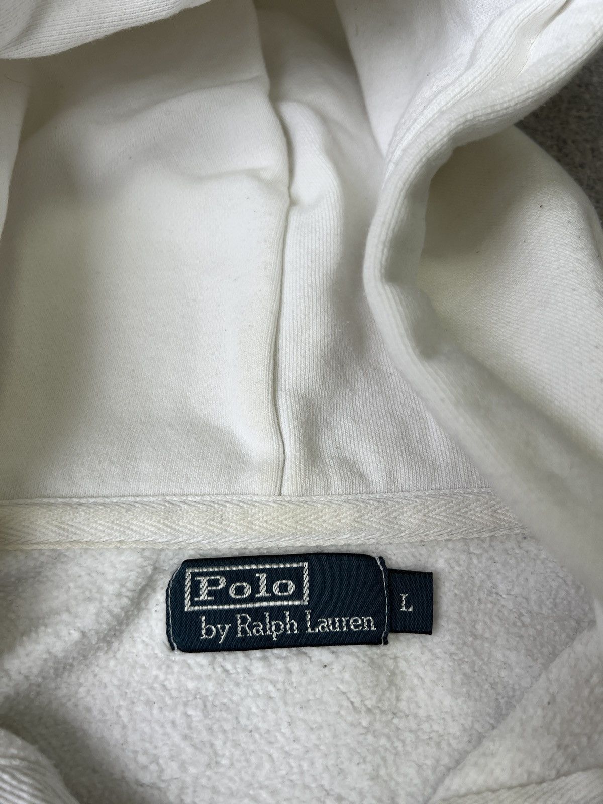 Polo Ralph Lauren × Vintage Vintage Polo Ralph Lauren PRL White Women’s Hoodie 3LXVII Size L / US 10 / IT 46 - 9 Thumbnail
