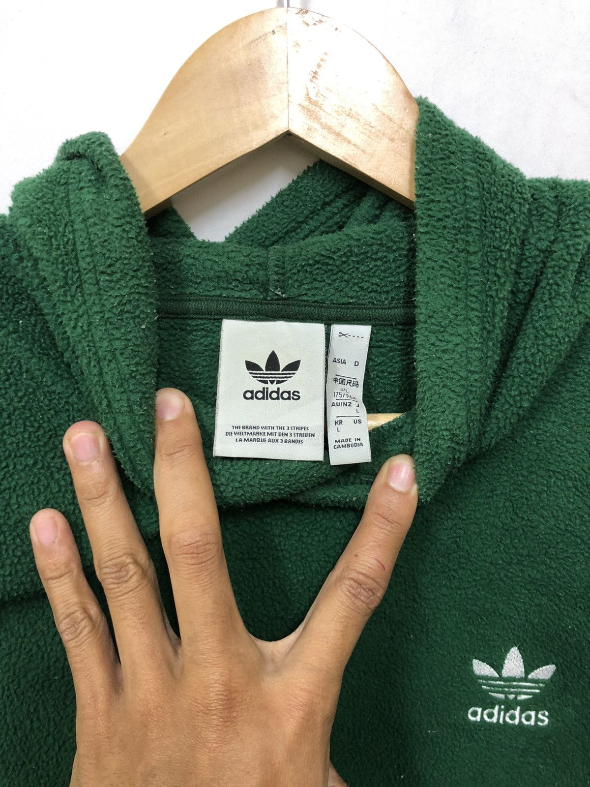Vintage ADIDAS HOODIE BIG LOGO EMBROID Size US L / EU 52-54 / 3 - 6 Thumbnail