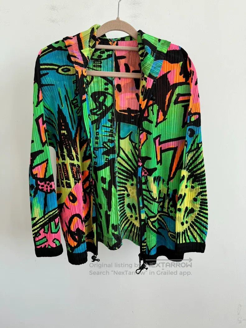 Issey Miyake Issey Miyake Green Ruffled Cardigan Size L / US 10 / IT 46 - 1 Thumbnail