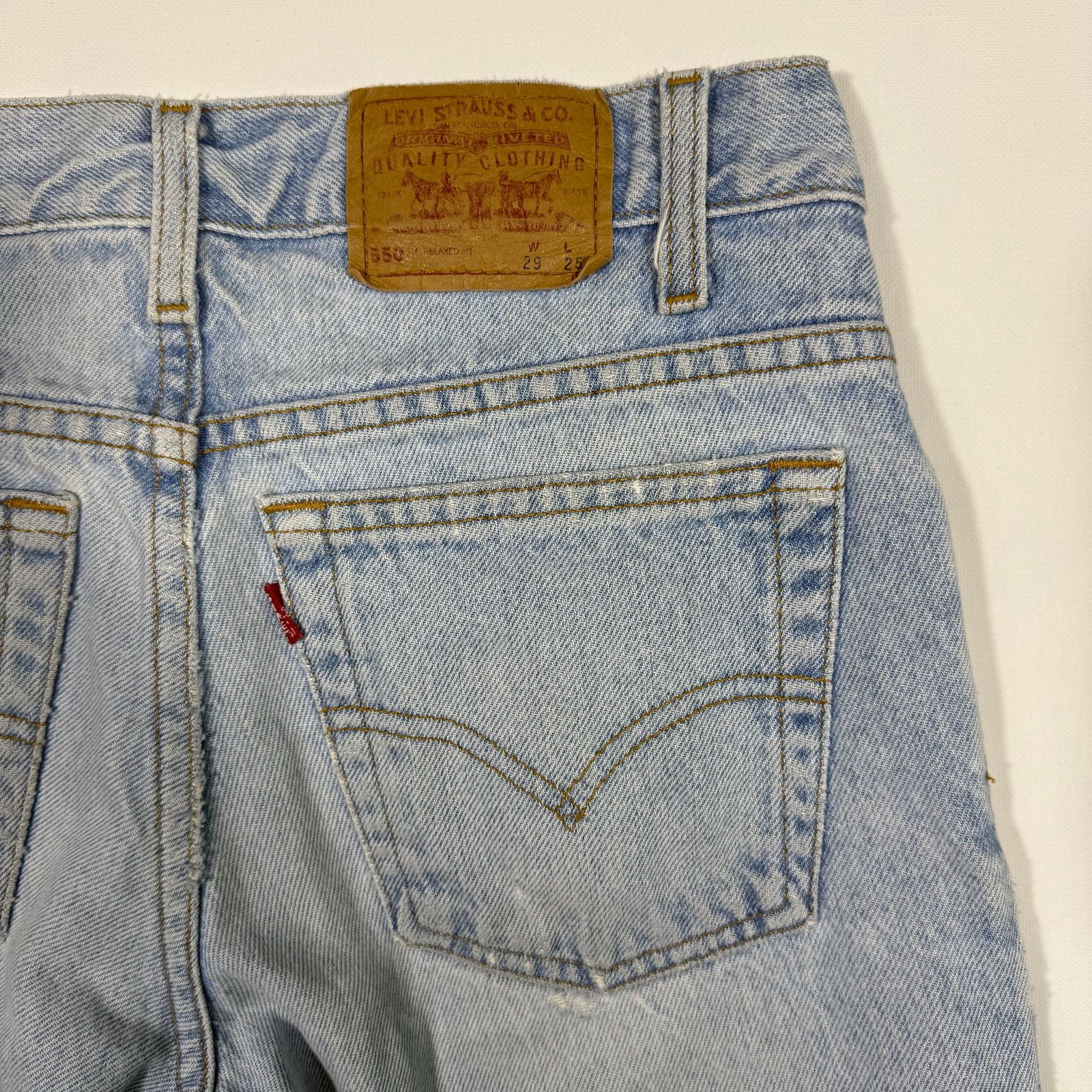 Levi's Vintage Levi’s 550 Jeans Light Wash Distressed USA 29x25 Y2K Size 29" - 1 Thumbnail