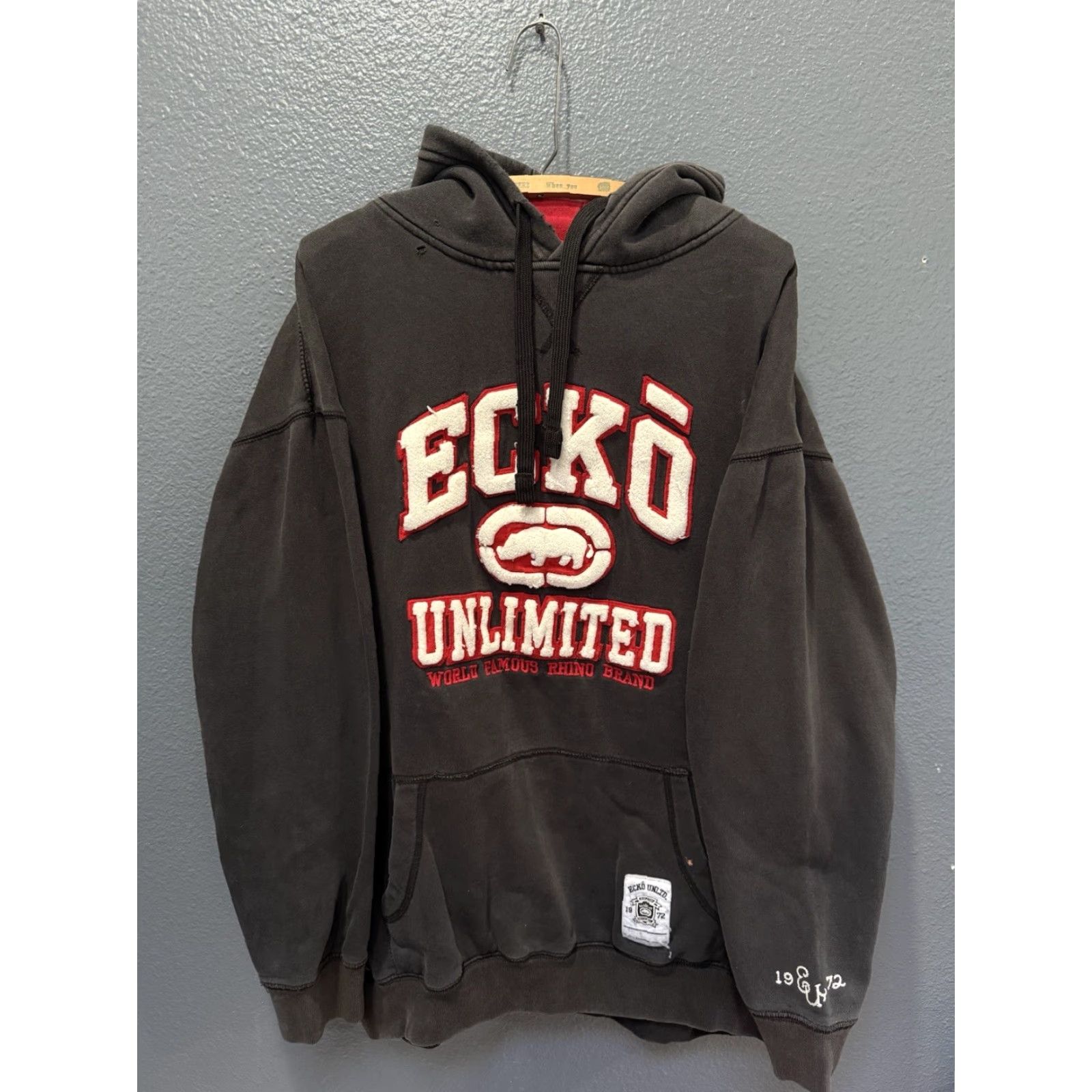Vintage VINTAGE Ecko Unlimited Hoodie Men XL Black Pullover 29in 27in Size US XL / EU 56 / 4 - 3 Thumbnail