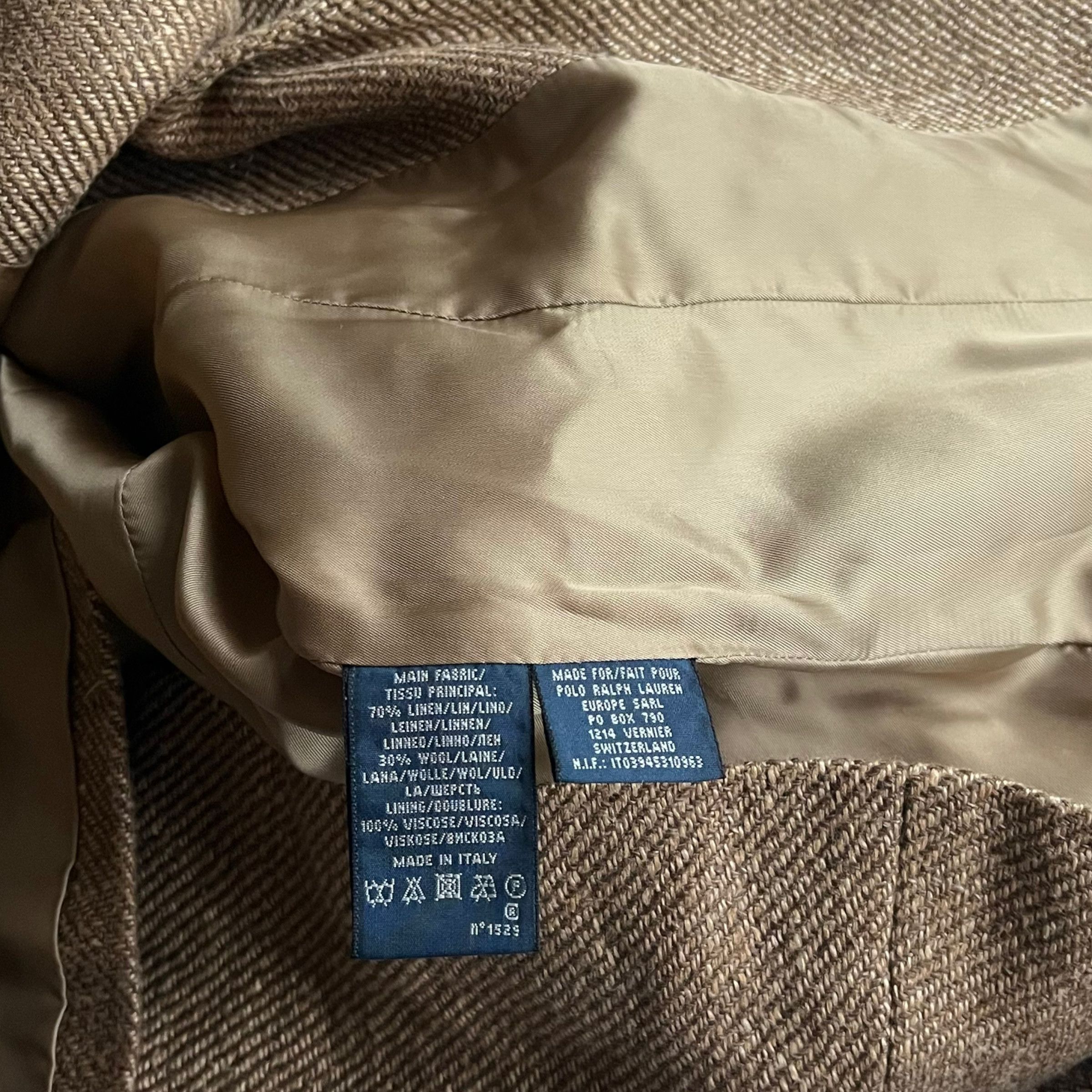Ralph Lauren Vintage Y2K Women's Ralph Lauren Brown Linen And Wool Blazer Size L / US 10 / IT 46 - 4 Thumbnail