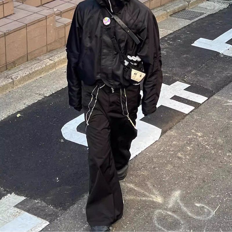 Japanese Brand × Jean Front Curve Zipper Adjustable Black Flare Jeans Size US 31 - 2 Thumbnail