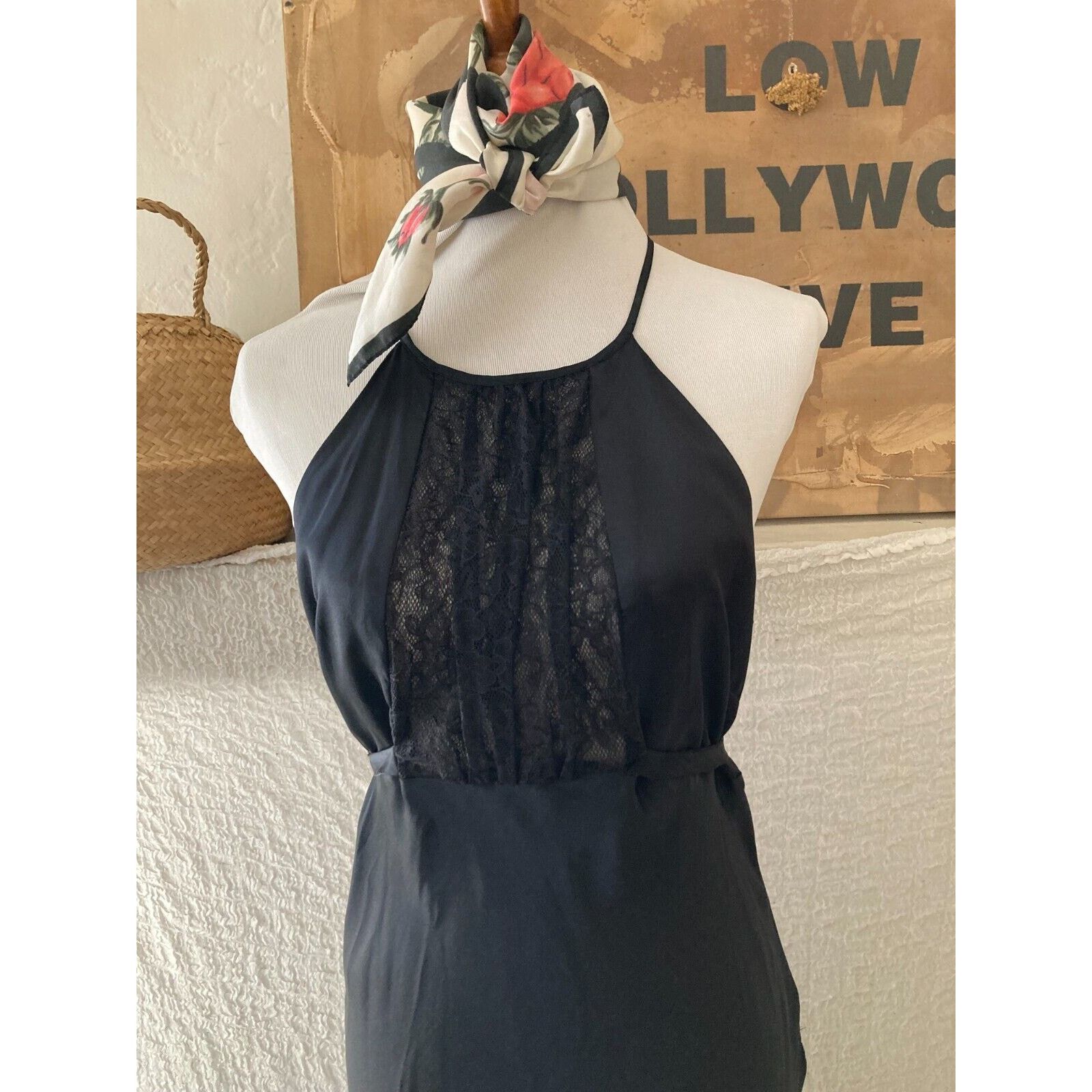 Designer × Vintage Vintage Y2k w/Tags Silk & Lace Dress, Dress by Gaia, Small Size S / US 4 / IT 40 - 12 Thumbnail