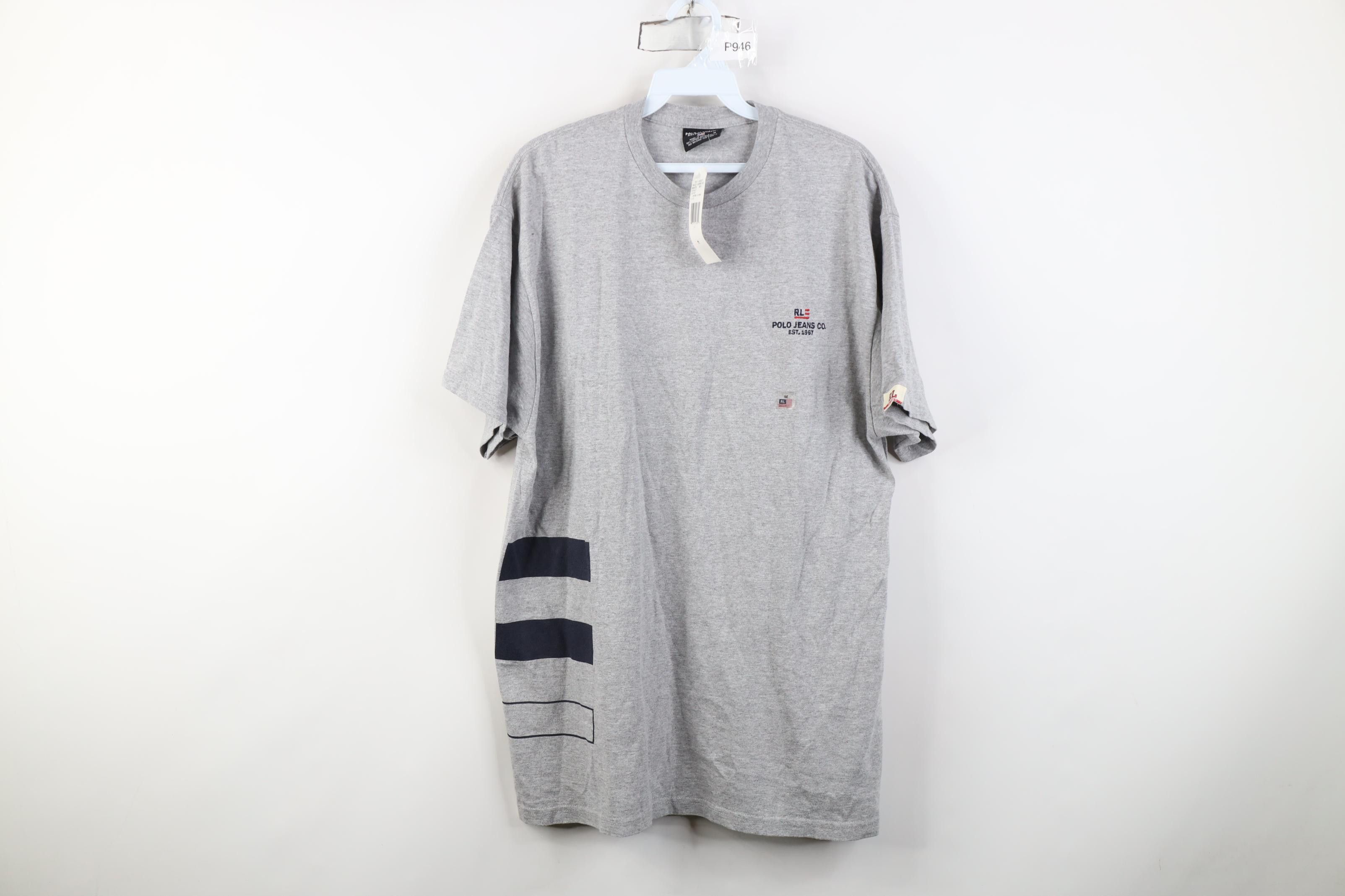 Polo Ralph Lauren Deadstock Vintage 90s Ralph Lauren Flag Jumbo Logo T-Shirt Size US M / EU 48-50 / 2 - 1 Thumbnail