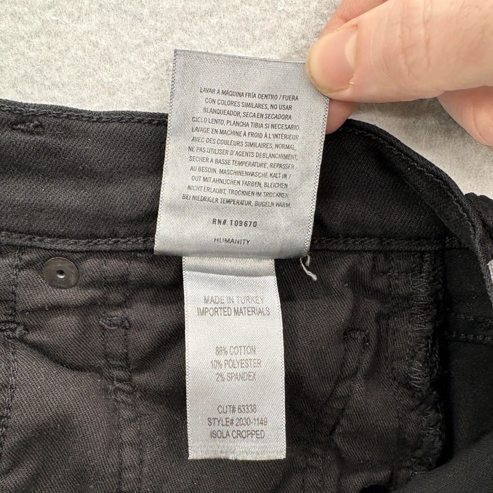 Citizens Of Humanity Citizens of Humanity Isola Cropped Jeans Womens 26 Black Mid Rise Slim Stretch Denim 5-Pocket Zipper Button Pocket 26 in Inseam Size 26" / US 2 / IT 38 - 6 Thumbnail