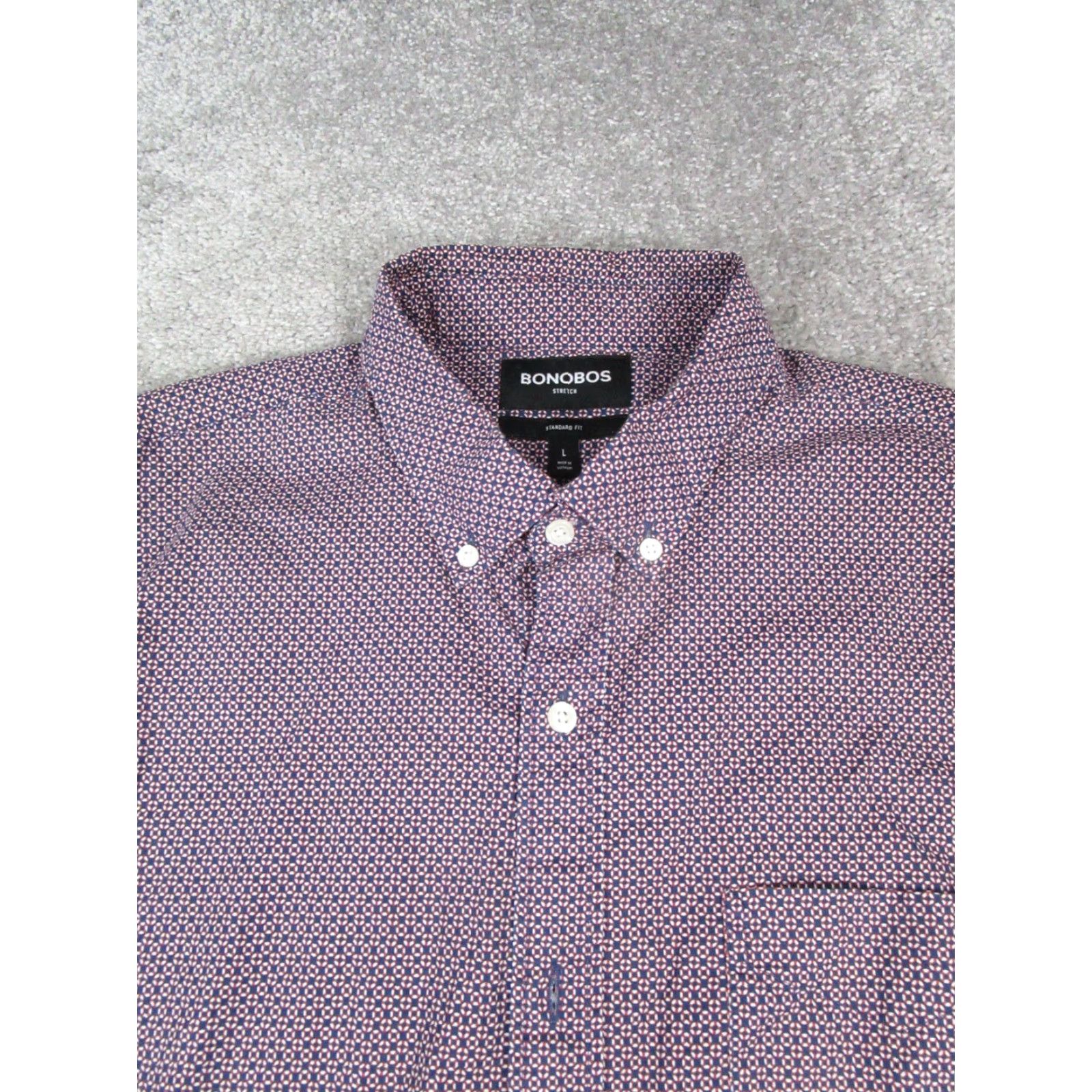 Bonobos Bonobos Shirt Mens Large Red Cotton Button Up Size US L / EU 52-54 / 3 - 2 Thumbnail