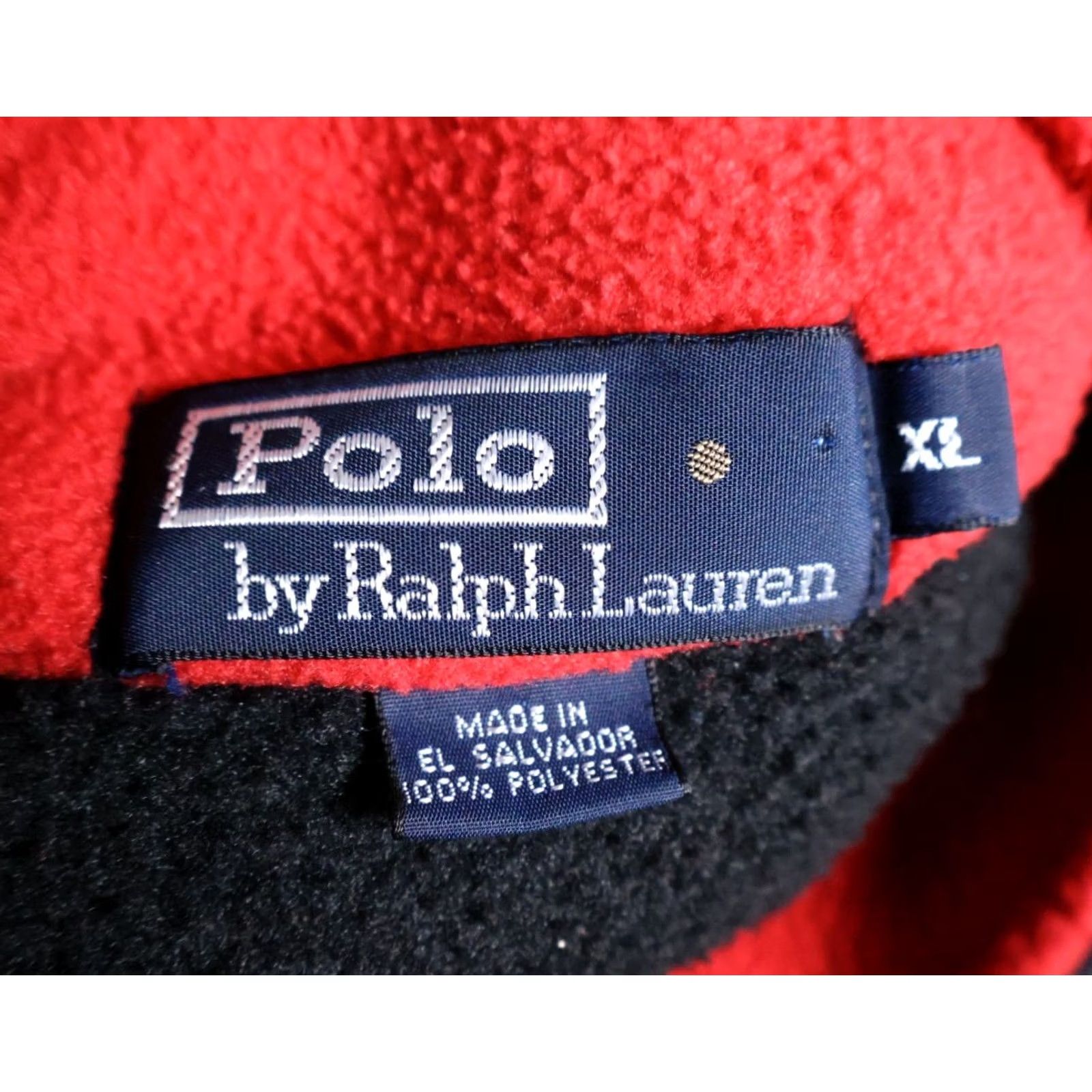 Polo Ralph Lauren VINTAGE Polo Ralph Lauren Fleece Jacket Shirt XL Black Red 1/4 Zip Mock Neck Mens Size US XL / EU 56 / 4 - 3 Thumbnail