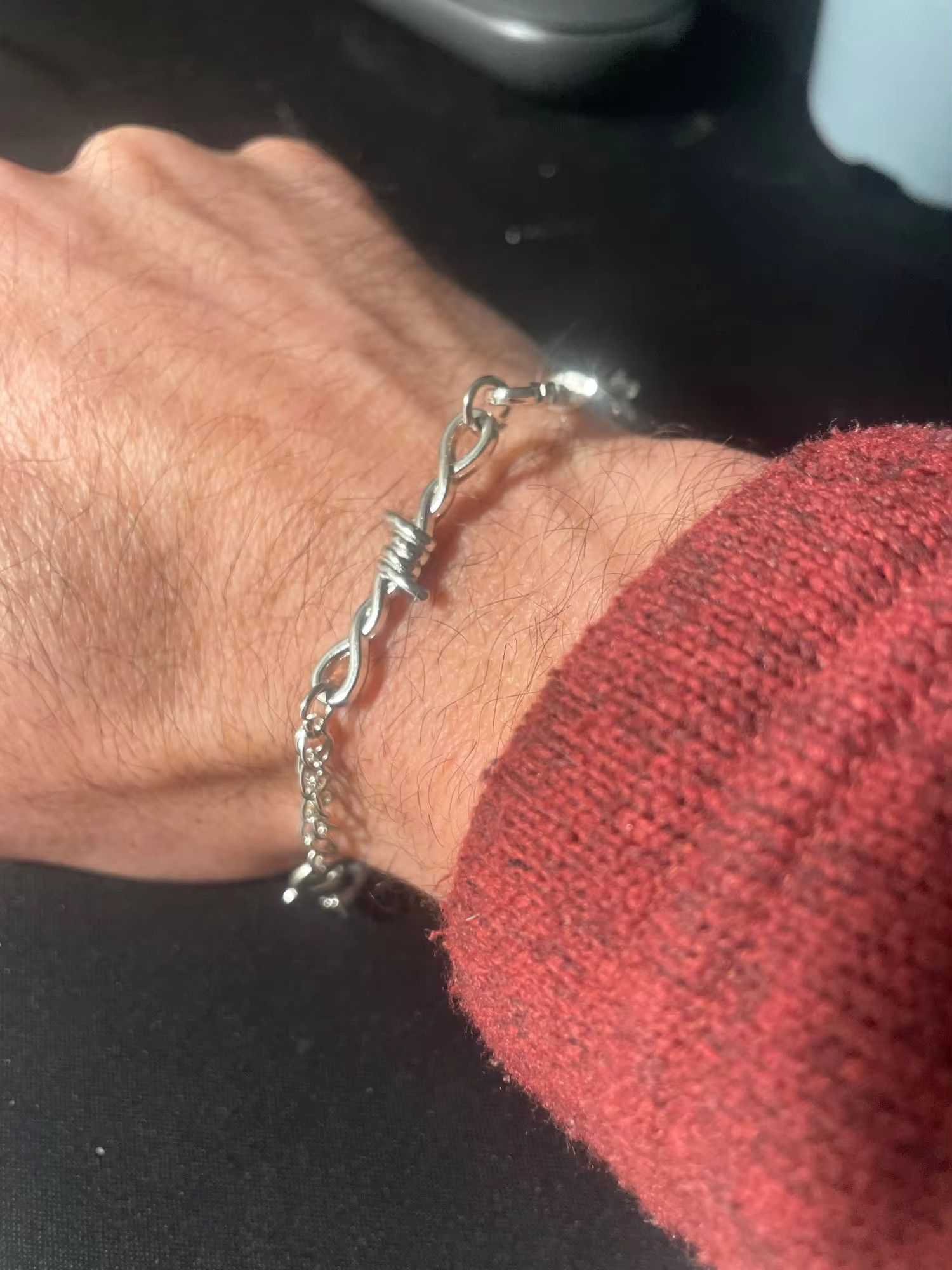 Jewelry Barbed Wire Small Thorn Chain Bracelet Size ONE SIZE - 2 Thumbnail