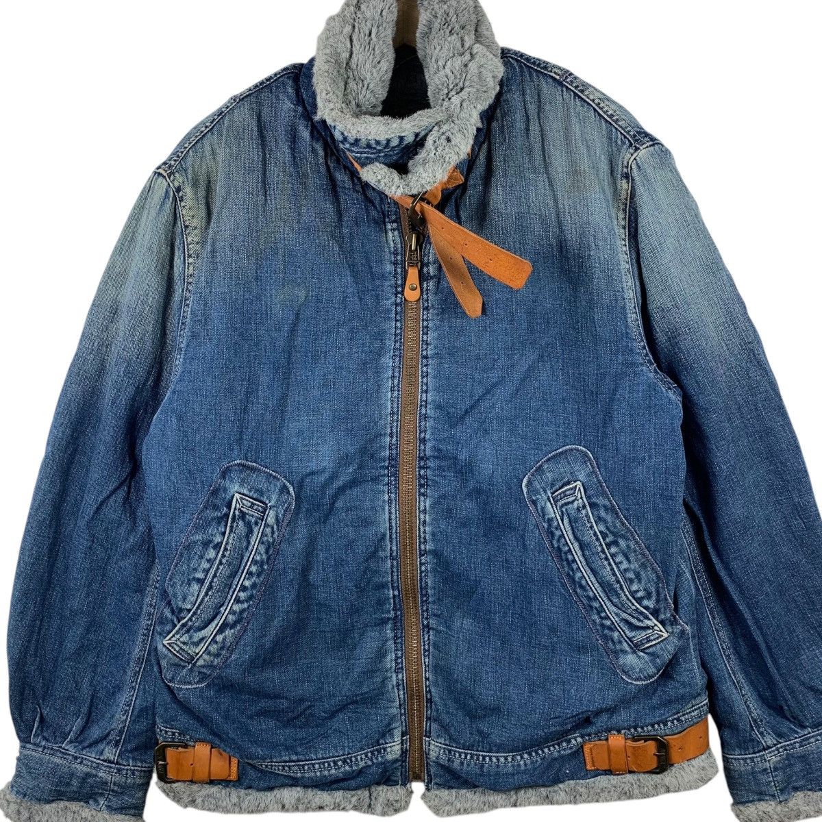 Avirex Vintage AVIREX USA B-3 Spec No 7550 Shearling Denim Jacket Size US L / EU 52-54 / 3 - 3 Thumbnail
