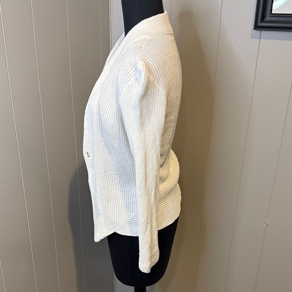 Brunello Cucinelli Brunello Cucinelli Women’s Medium White Knit Cardigan with Size M / US 6-8 / IT 42-44 - 5 Thumbnail