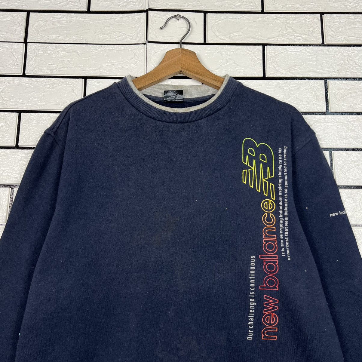 New Balance NEW BALANCE Big Logo Crewneck Sweatshirt #3968-C181 Size US L / EU 52-54 / 3 - 2 Thumbnail