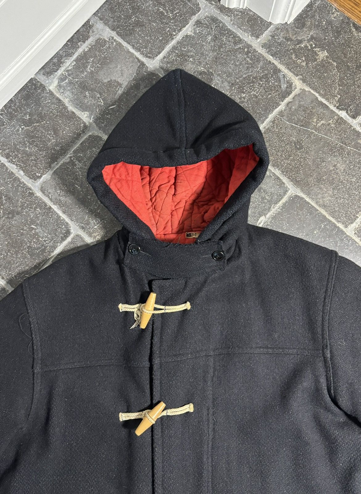 Vintage True Vintage Wool Duffle Coat Hooded Jacket Heavy Parka 60s Size US S / EU 44-46 / 1 - 7 Thumbnail