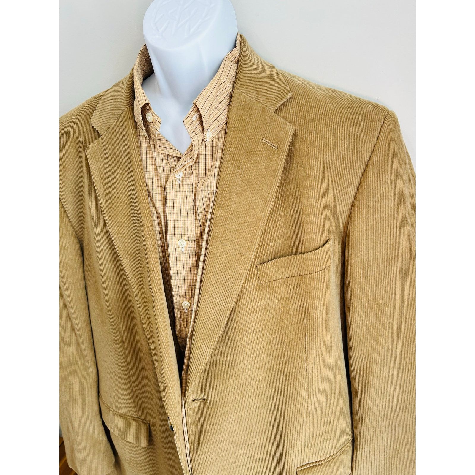 Dockers Dockers Tan Corduroy Blazer Men’s 48L Vintage Classic Jacket Size 48L - 7 Thumbnail