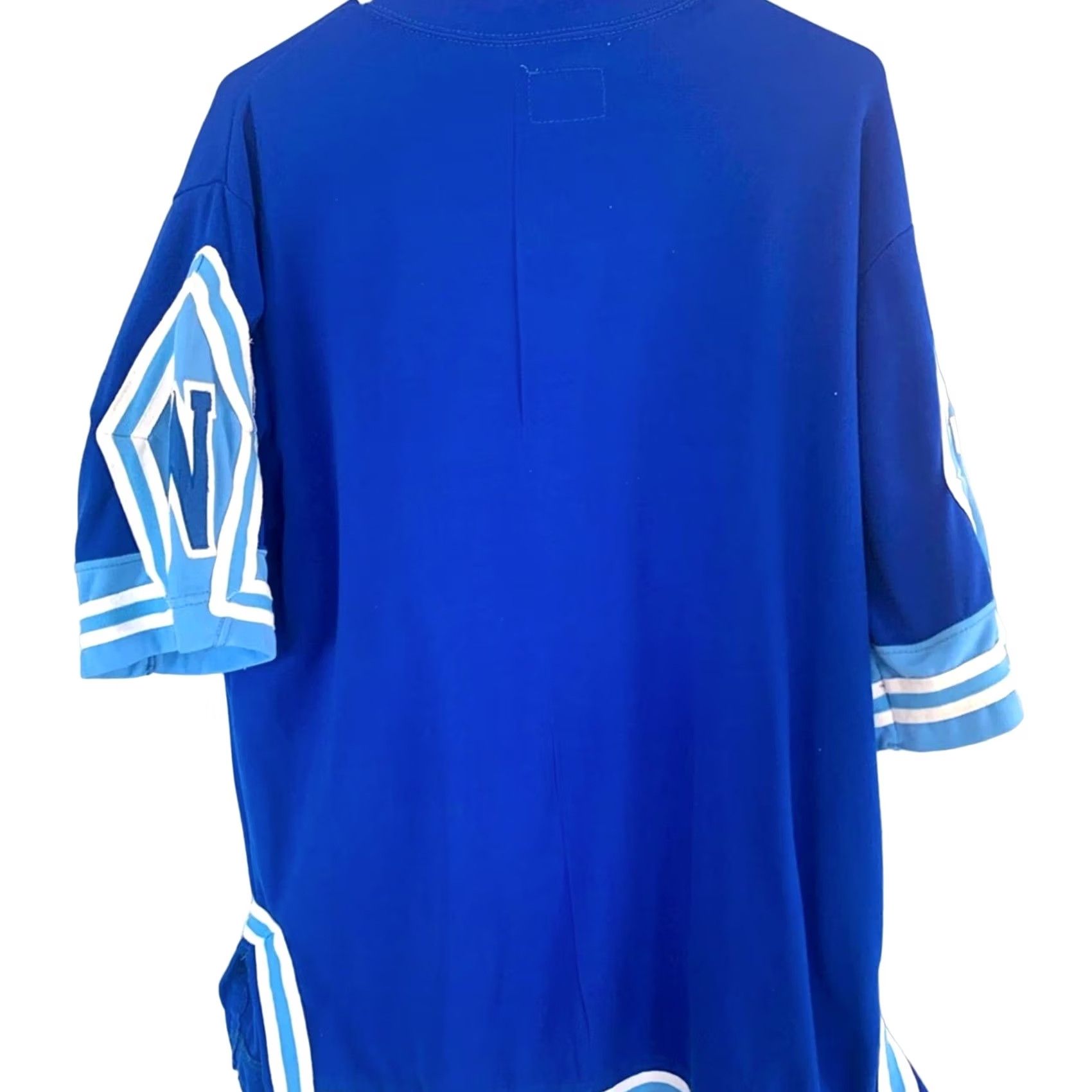 Wilson VINTAGE Wilson Basketball Warmup Button Down Shirt LARGE Blue Mens T-Shirt 70s 90s 70s era Modern Decade Retro Sports History Shirt Size US L / EU 52-54 / 3 - 4 Thumbnail