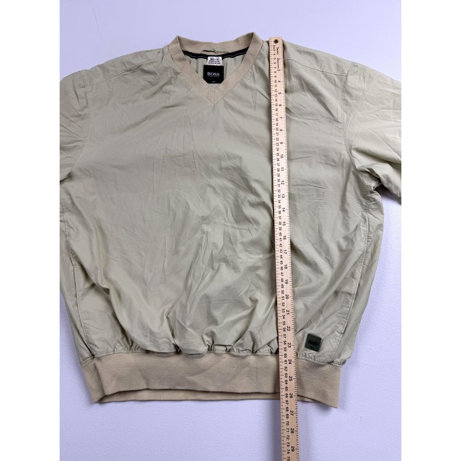 Hugo Boss BOSS Hugo Golf Jacket Mens Beige Pullover Windbreaker Lightweight V Neck Read Size US XL / EU 56 / 4 - 4 Thumbnail