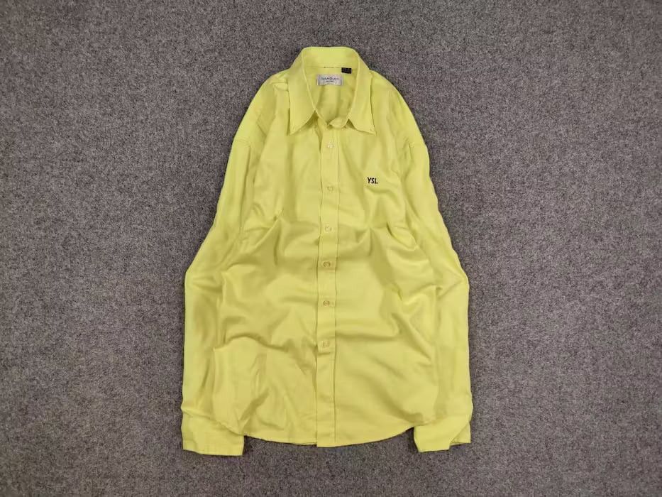Yves Saint Laurent Rare Vintage Yves saint laurent Logo neon Buttons Shirt Size US XL / EU 56 / 4 - 1 Thumbnail