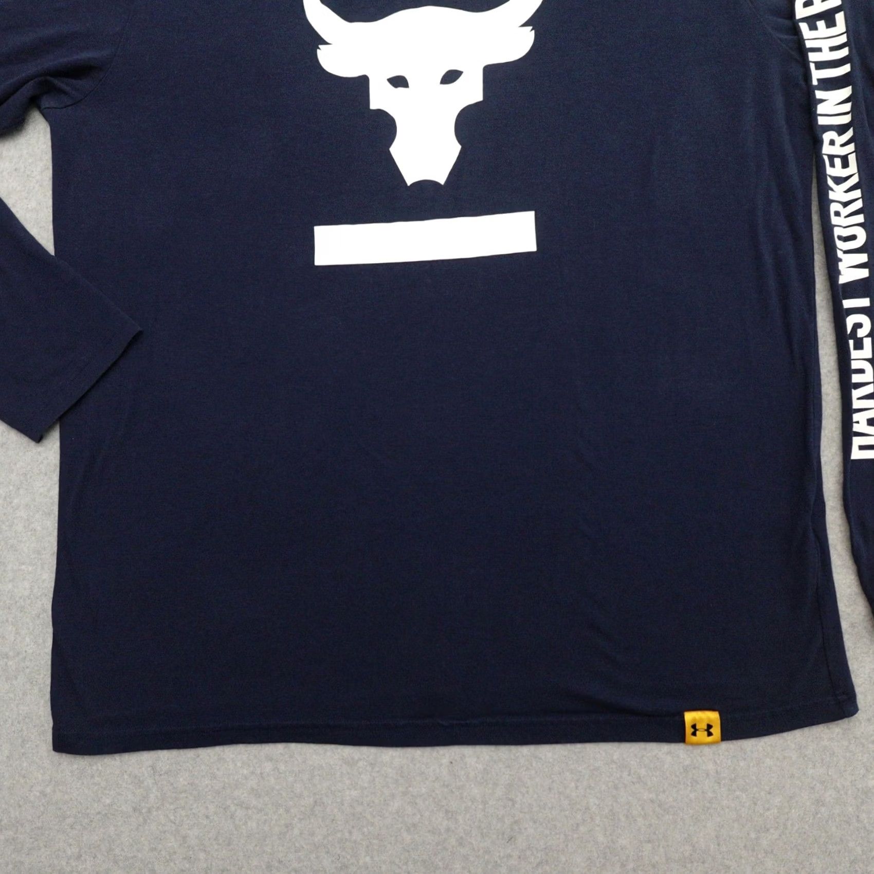Under Armour Under Armour Project Rock T-Shirt Mens XL Navy Long Sleeve HeatGear Active Size US XL / EU 56 / 4 - 6 Thumbnail