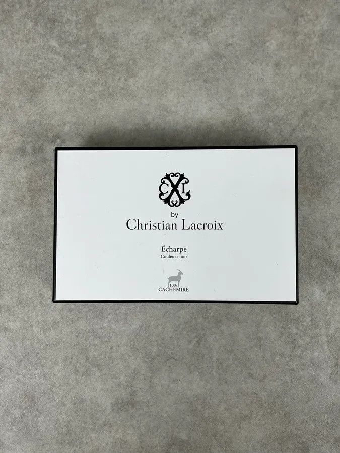 Christian Lacroix 2000s Christian Lacroix Black Cashmere Scarf Size ONE SIZE - 6 Thumbnail