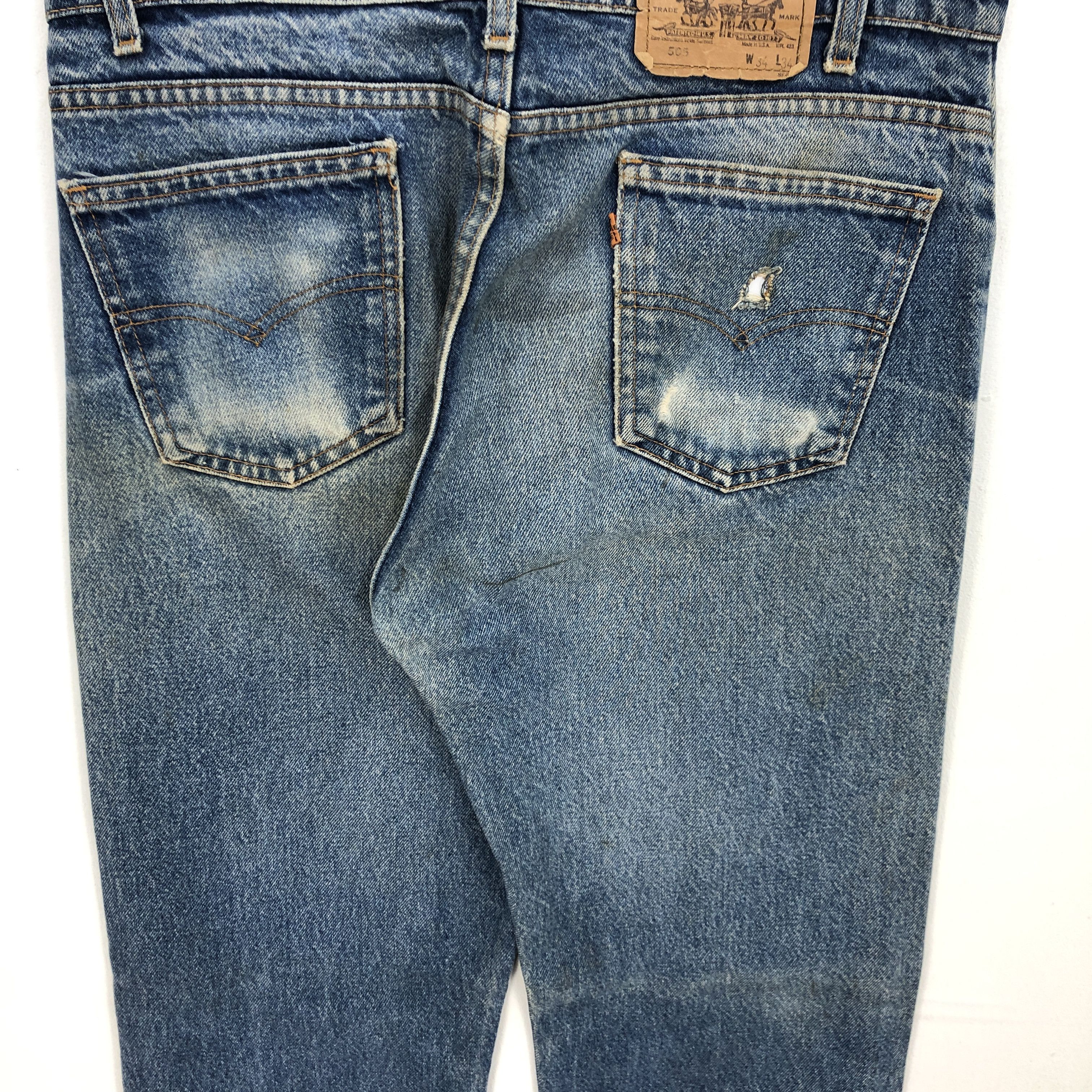 Levi's Vintage Levis 505 Stonewash Jeans Distressed Levi's Denim Size US 32 / EU 48 - 4 Thumbnail