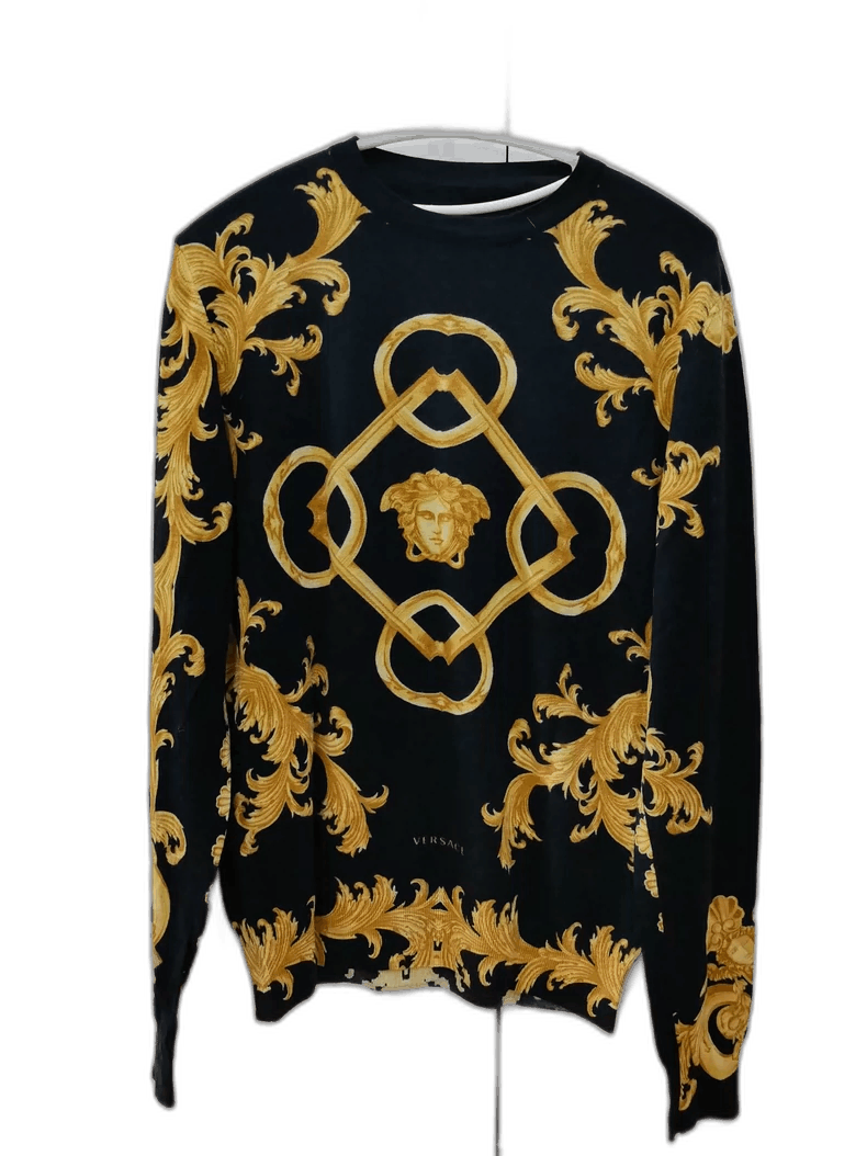 Versace Versace Black Gold Pattern Thin Sweater - dmc Size M / US 6-8 / IT 42-44 - 1 Thumbnail