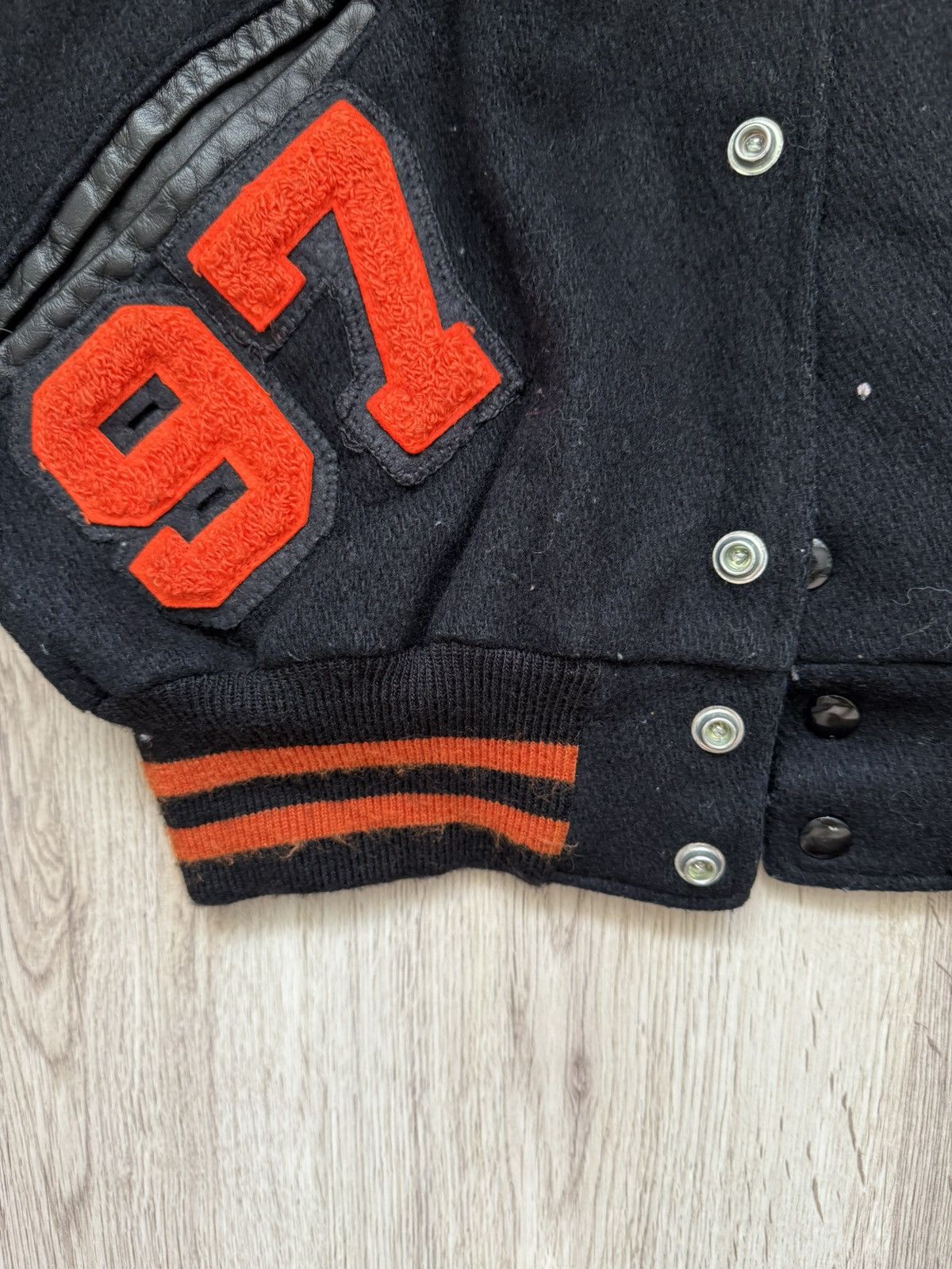 Vintage DeLONG Varsity Jacket Made in USA Wool Size 44