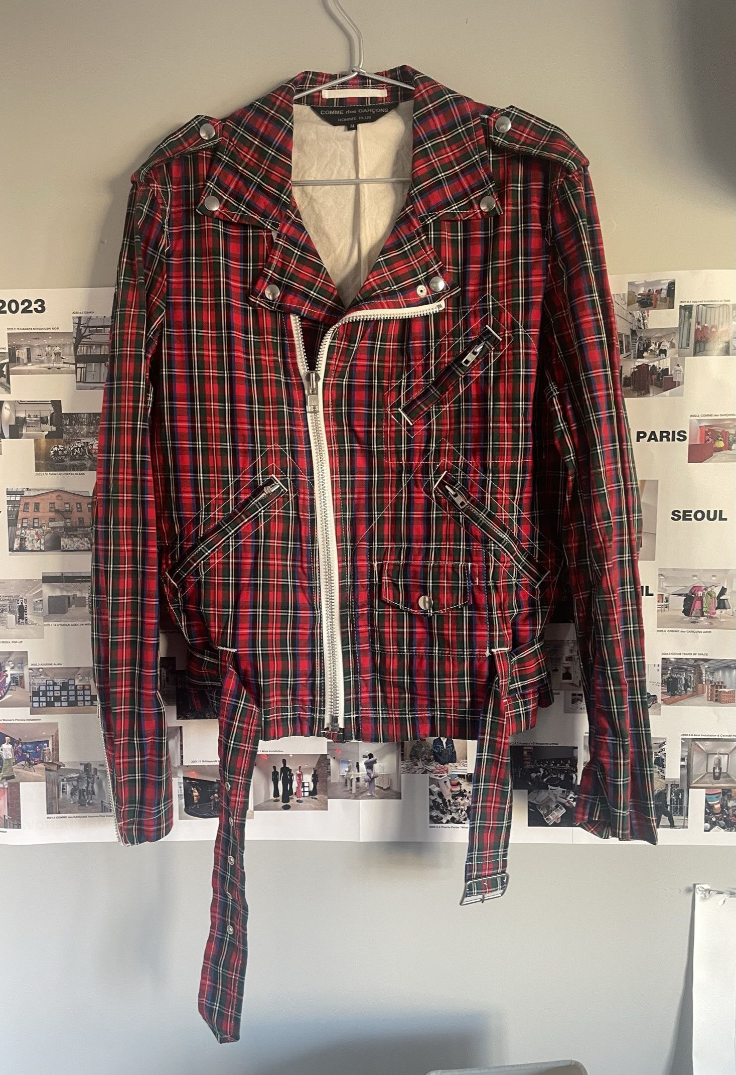 COMME DES GARCONS 1996 tartan trim cardi
