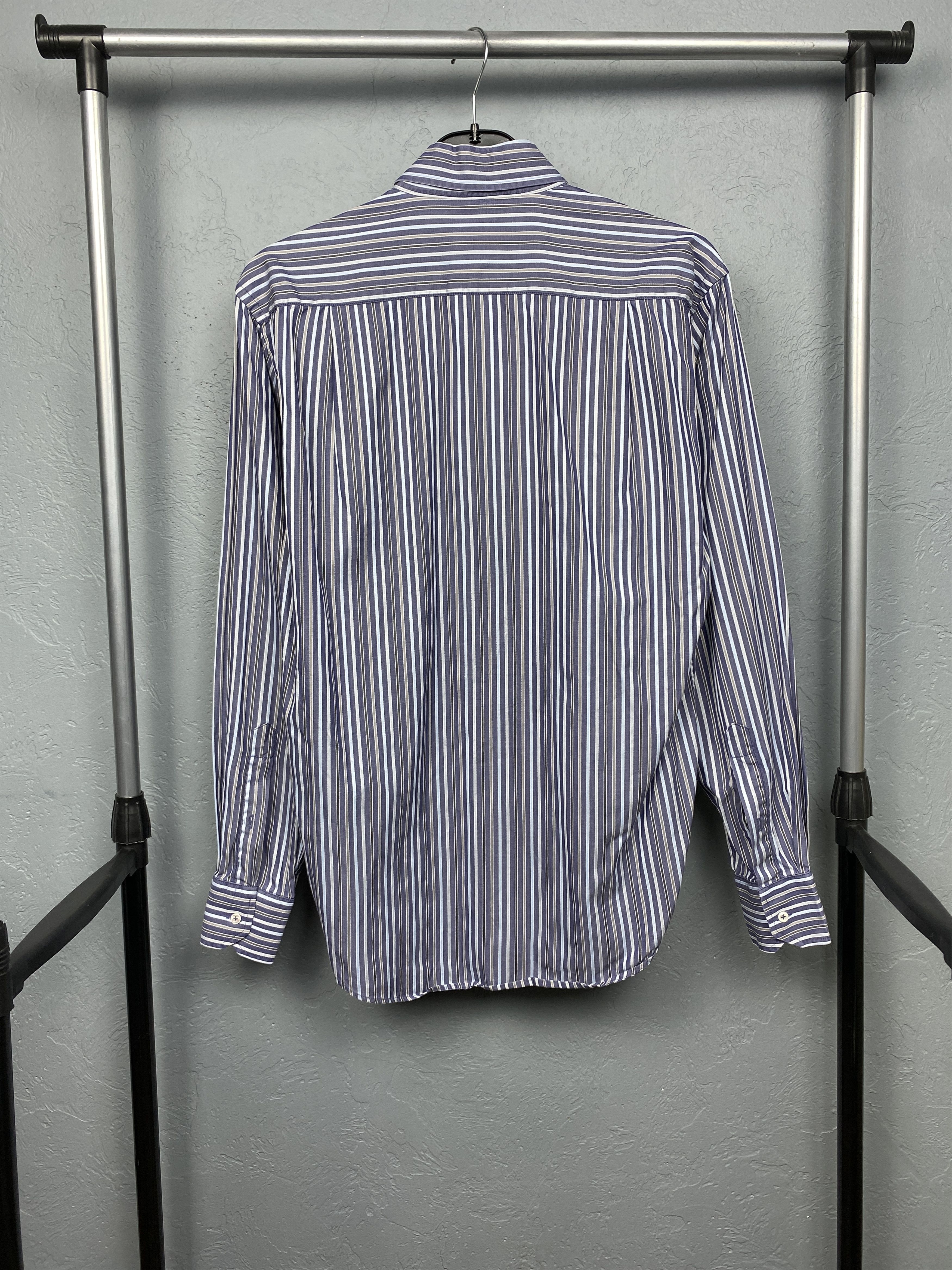 Balmain Balmain Vintage Mens Long Sleeve Striped Shirt Size US S / EU 44-46 / 1 - 6 Thumbnail