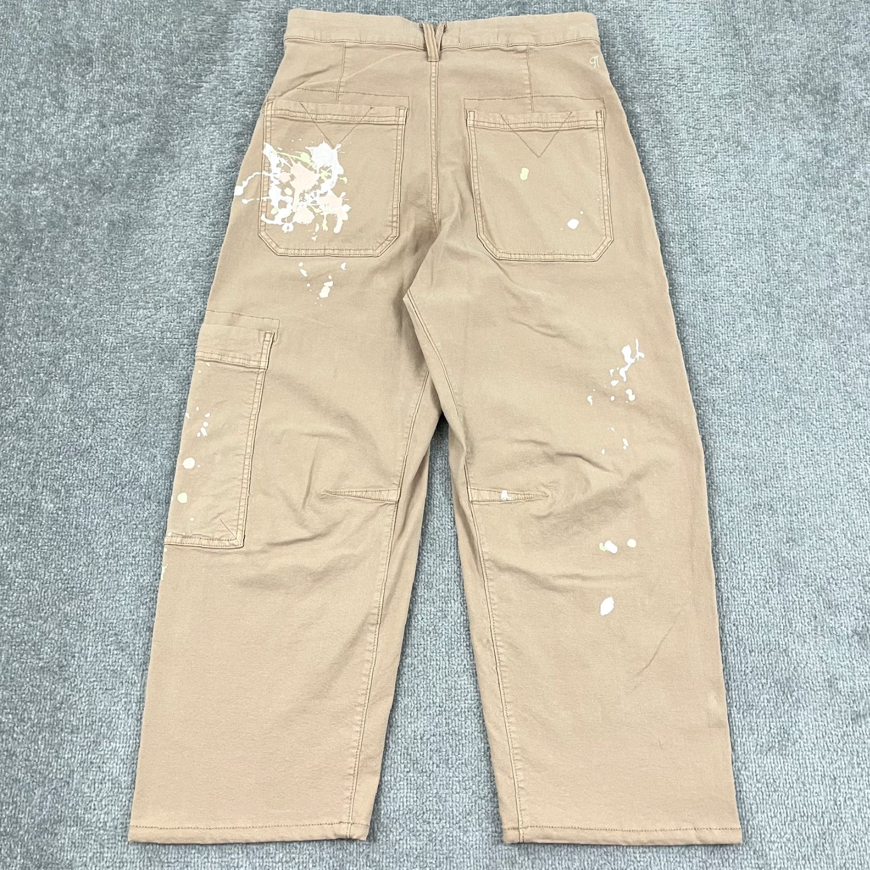 Vintage Pilcro Millie Low Slung Barrel Pants Womens 29 Brown Paint Splatter Modern Art Size 29" - 2 Thumbnail
