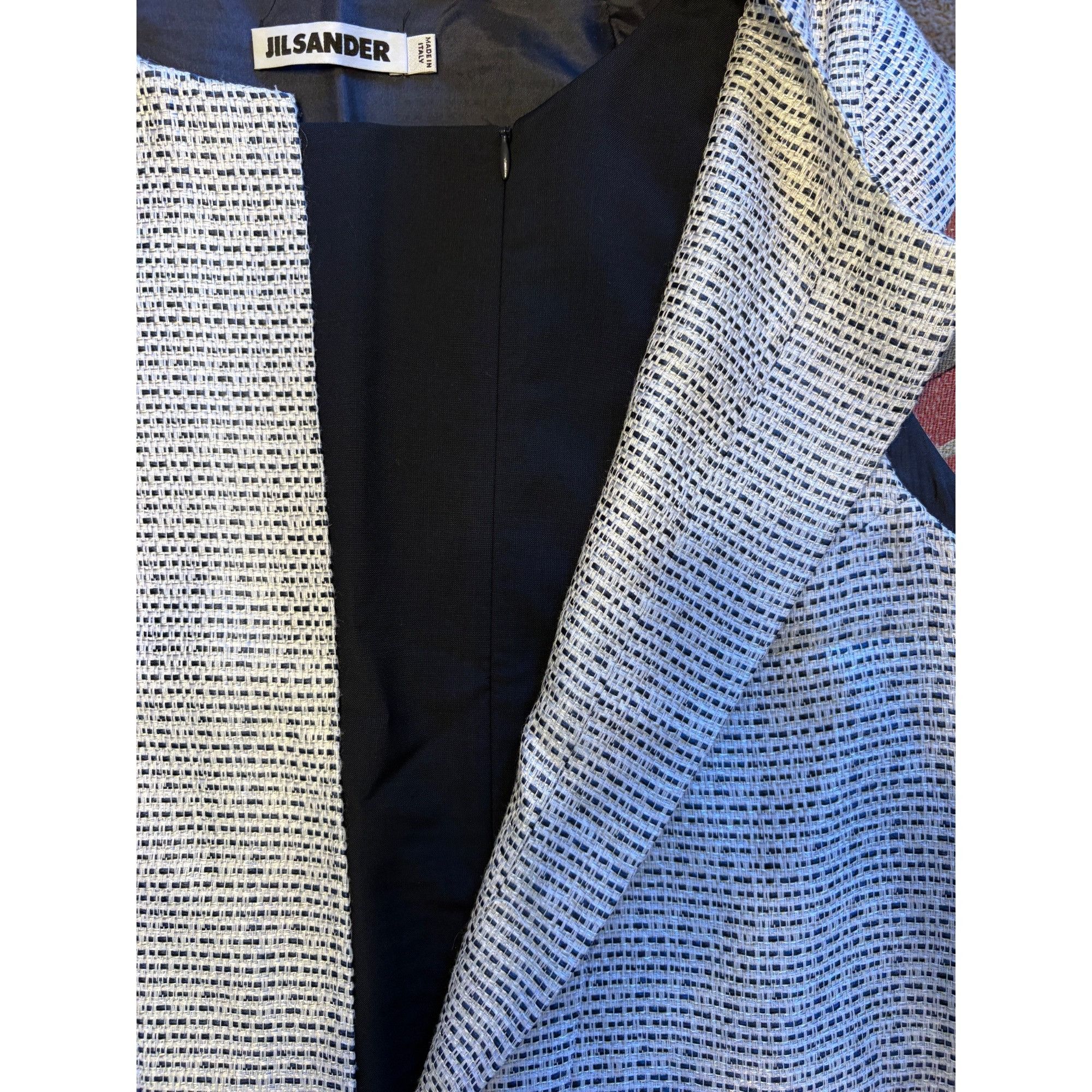 Jil Sander $1280 Jil Sander 42 US 10 Wool Tweed Shift Dress Midi White Size L / US 10 / IT 46 - 5 Thumbnail