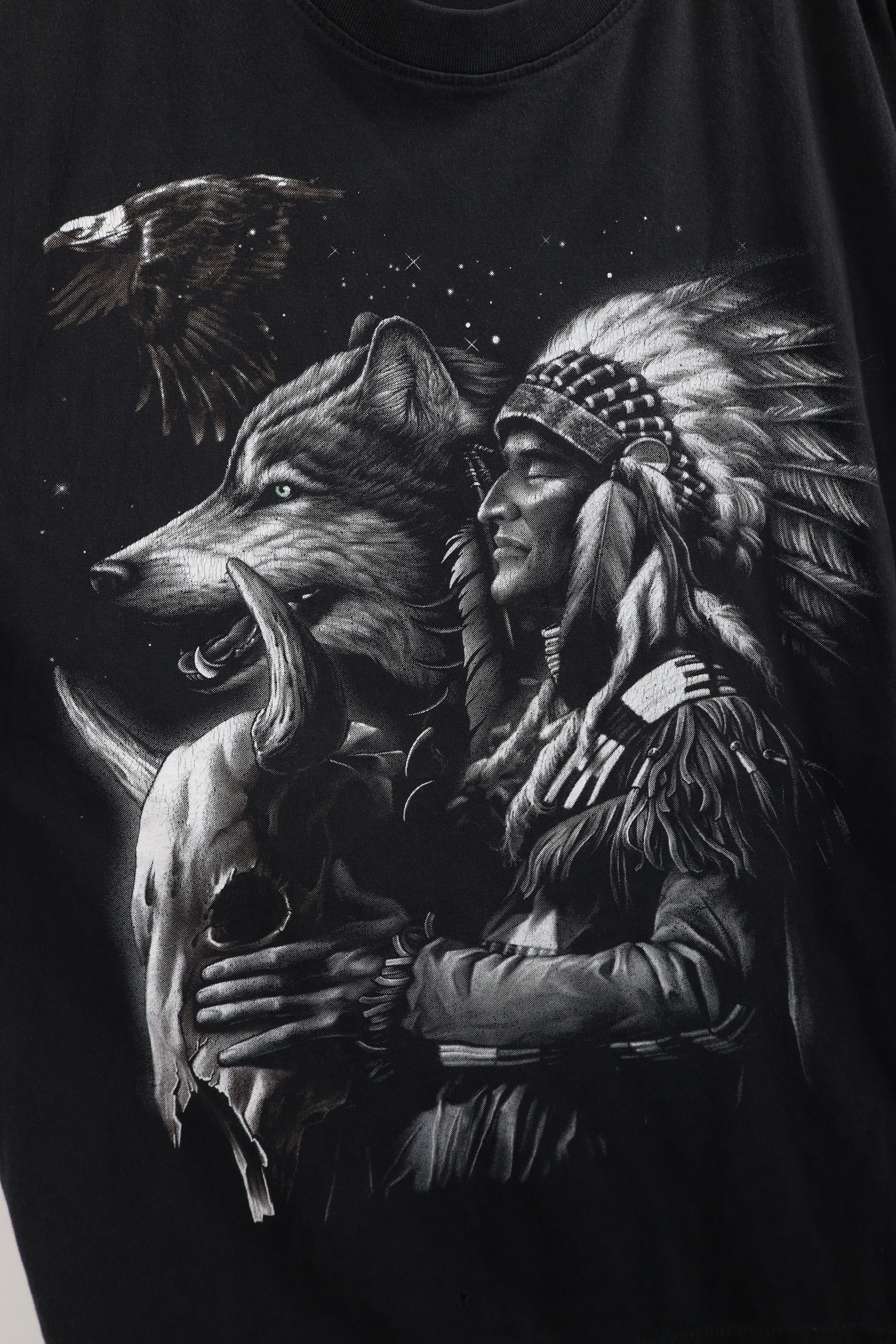 Vintage Vintage 90s Streetwear Wolf Eagle All Over Print T-Shirt Size US XXL / EU 58 / 5 - 4 Thumbnail
