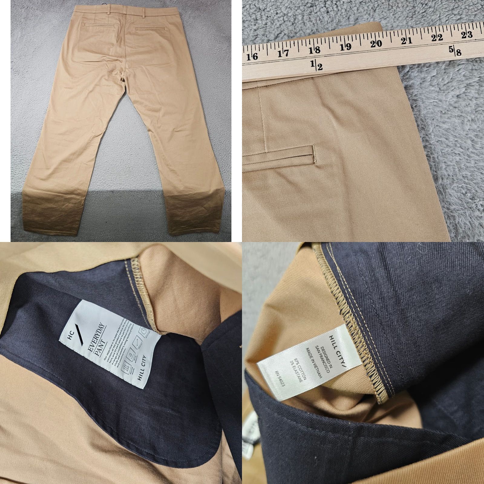 Vintage Hill City Pants Mens Slim Straight Cotton Blend 40x30 Brown 40x32 Tag Everyday Pant Chino Stretch Comfortable Size US 40 / EU 56 - 8 Thumbnail