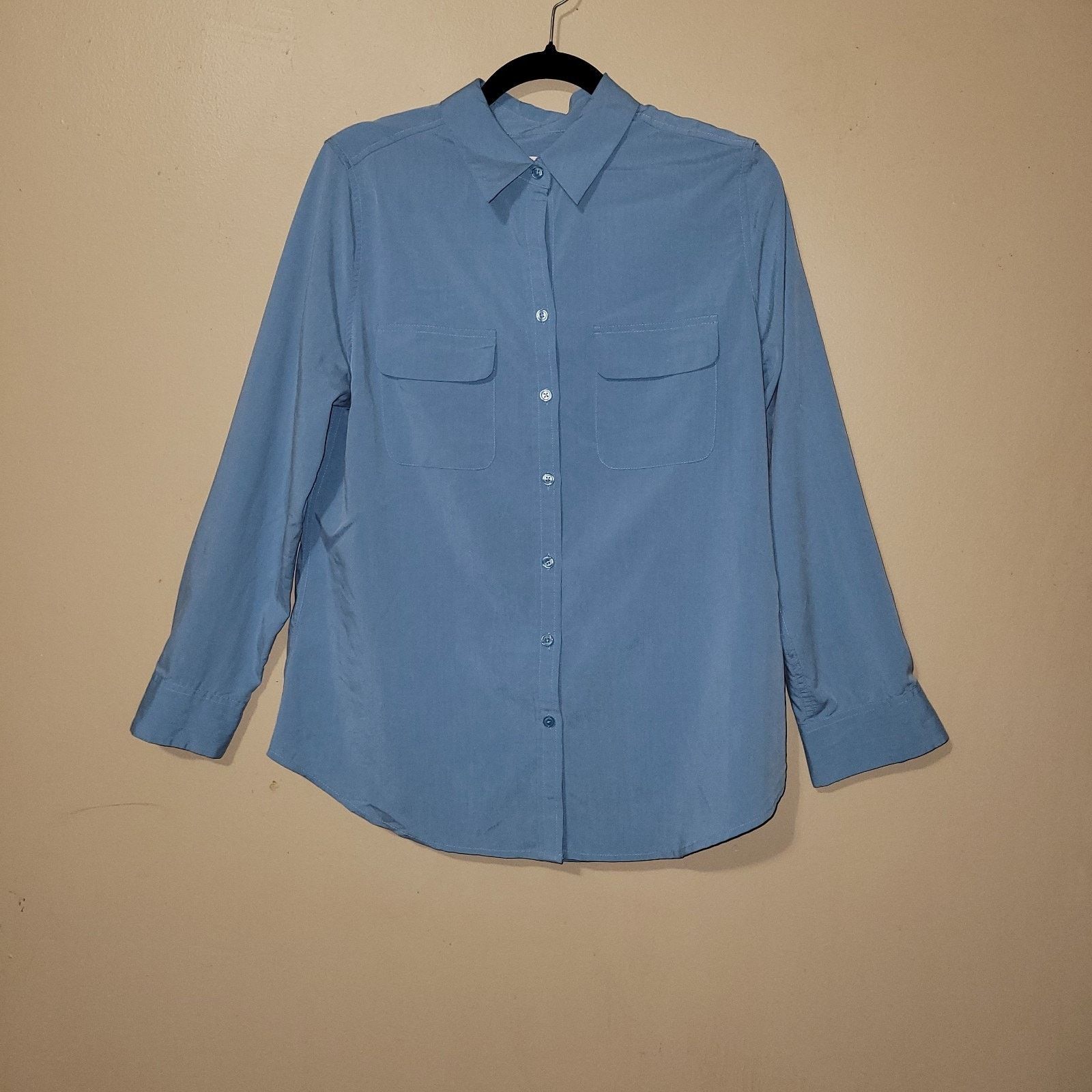 & Other Stories Chico's Womens Sz 1 Button Up Blouse Collared Long Sleeve Size L / US 10 / IT 46 - 1 Thumbnail