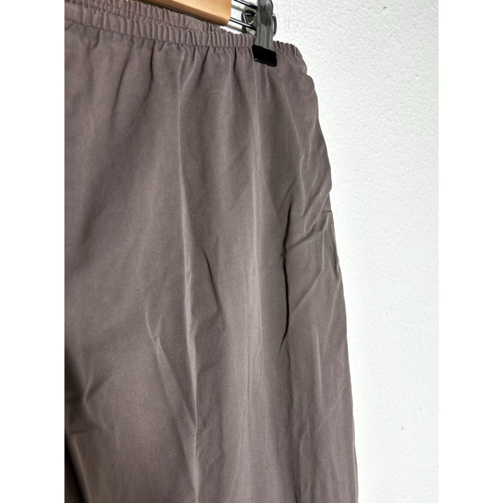 Eileen Fisher VINTAGE Eileen Fisher Womens Large Brown Pull On Cotton Pants 32x30 Elastic Waist Size 36" / US 14 / IT 50 - 5 Thumbnail