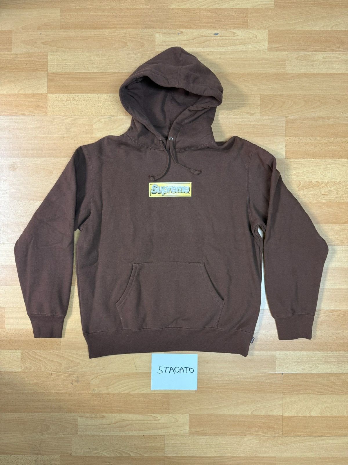 Supreme Supreme Bling Box Logo Hoodie Brown SS22 Size US S / EU 44-46 / 1 - 1 Thumbnail